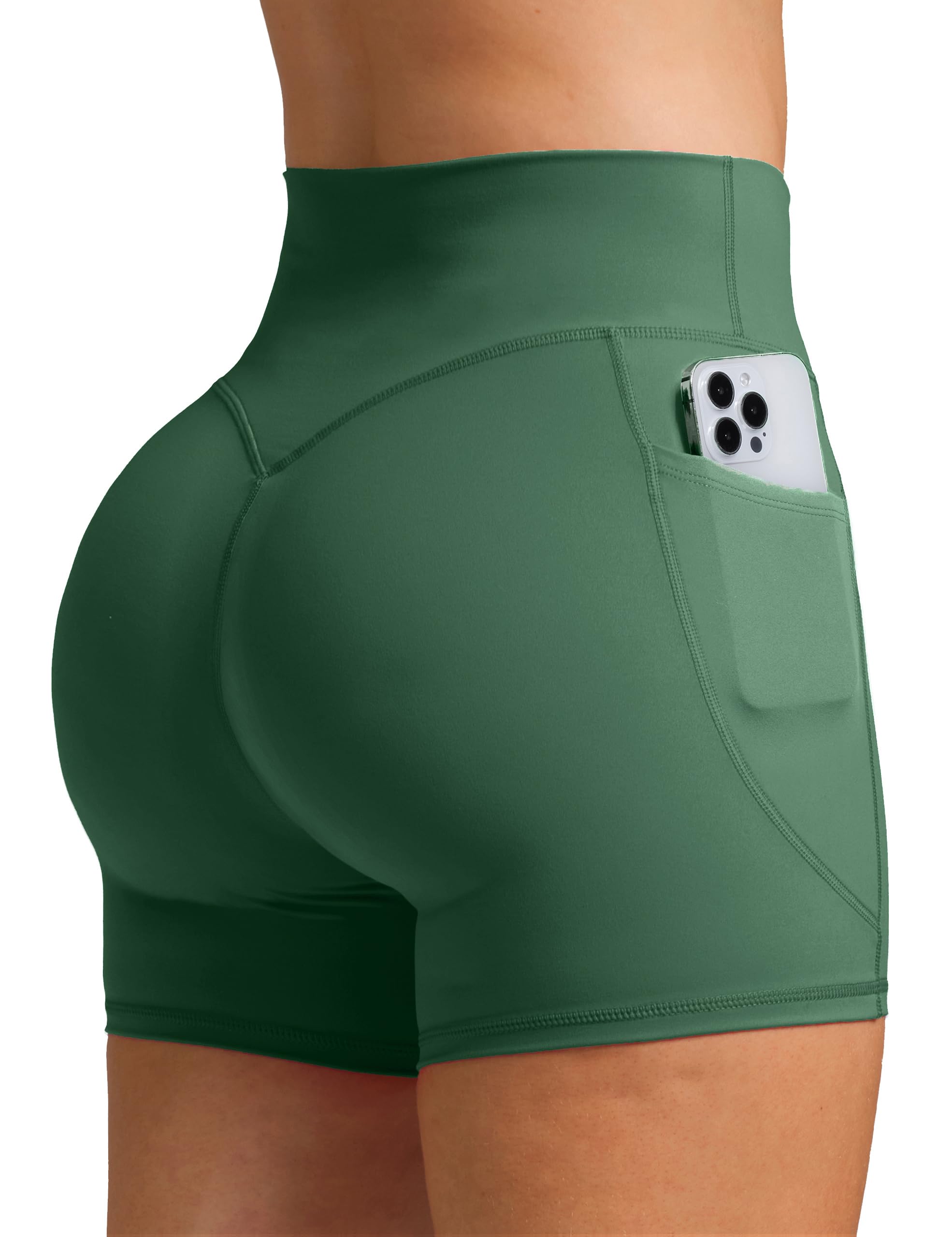 Olmlmt Biker Shorts Women 4.5" with Pockets High Waisted Spandex Yoga Workout Shorts