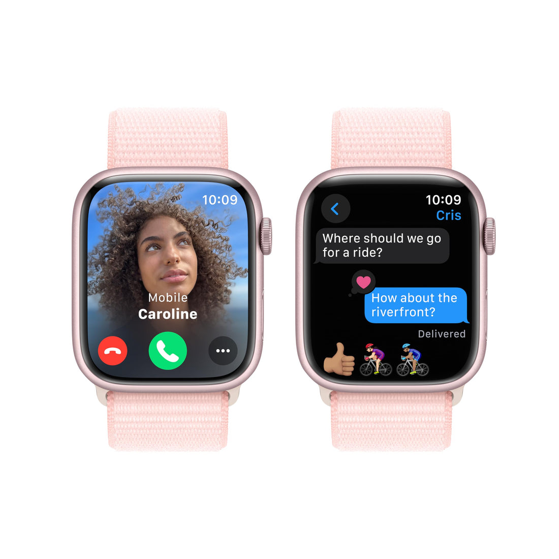 Apple Watch Series 9 [GPS, 45mm] - Starlight Aluminum Case with Starlight Sport Band, S/M (Renewed)
