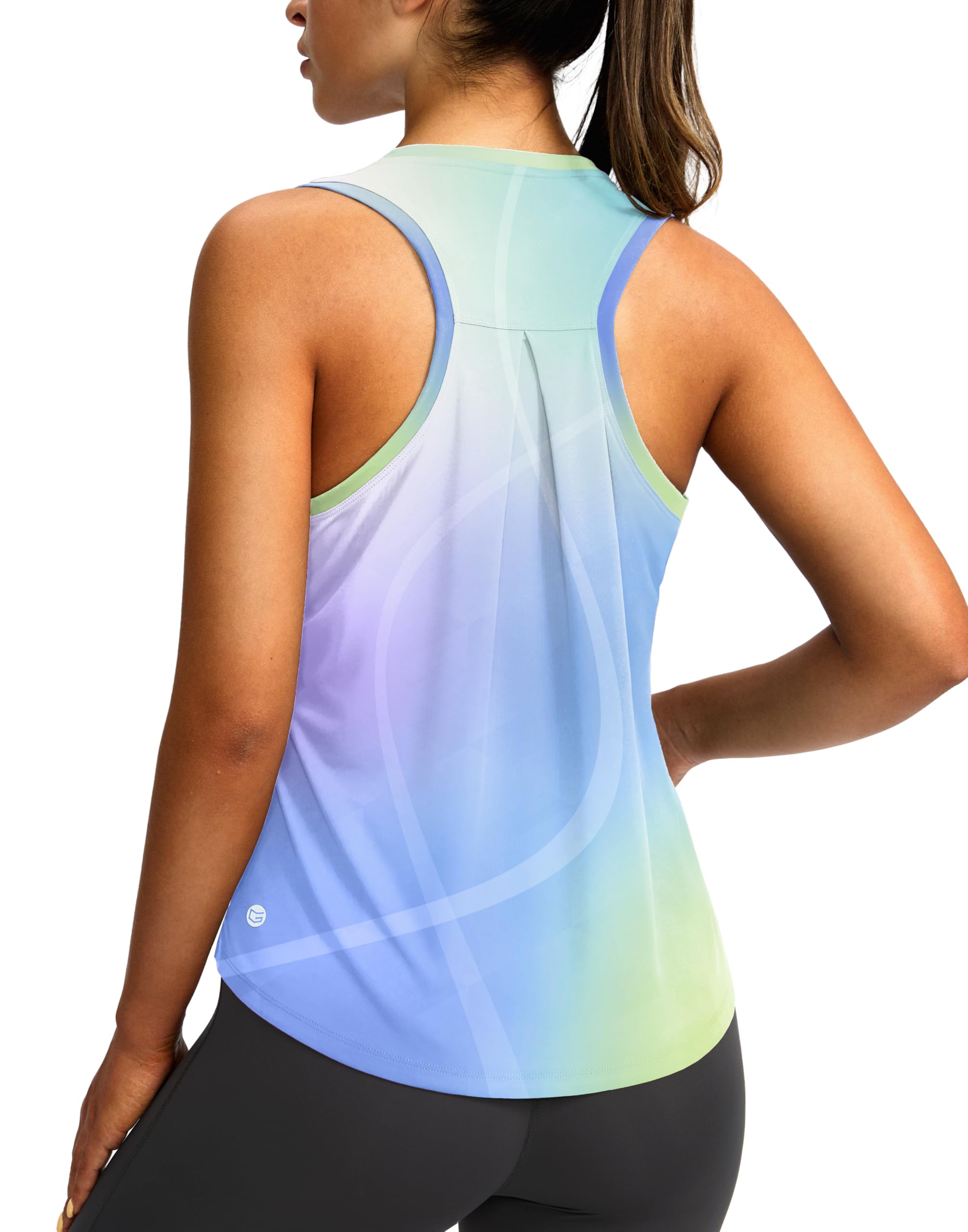 Women's Workout Tops Racerback Athletic Tank Tops Sleeveless Loose Fit Yoga Running Gym Shirts for Women