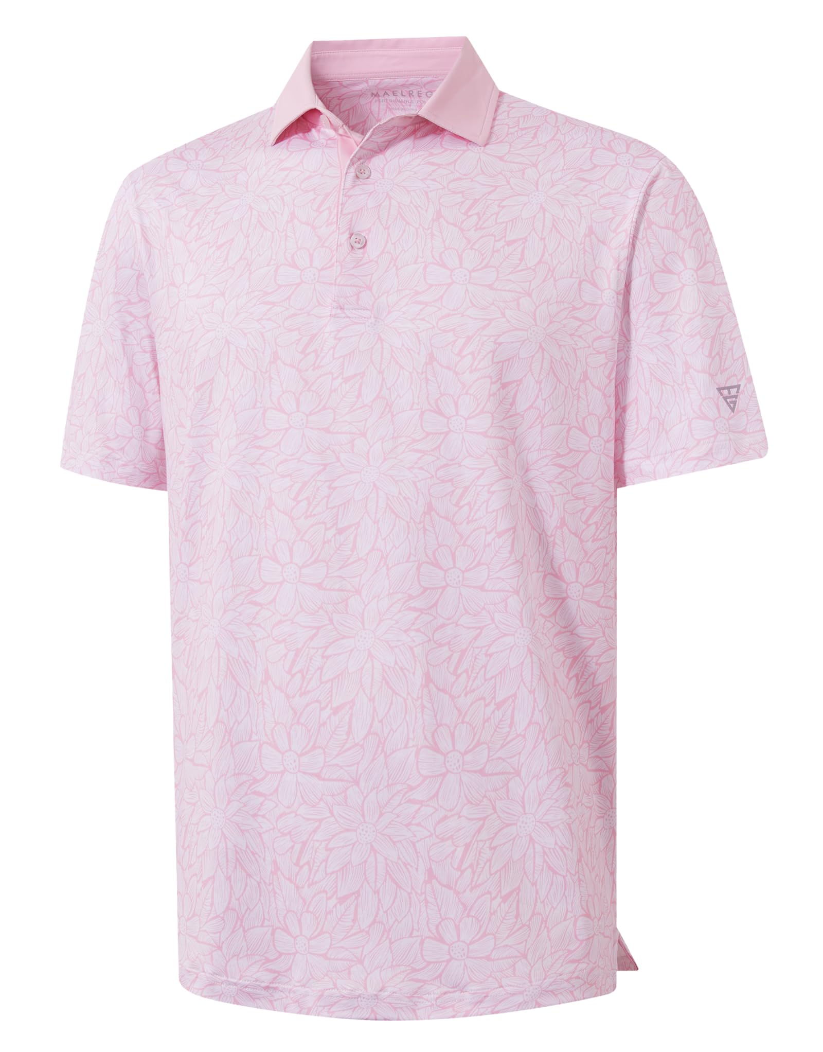 M MAELREG Golf Shirts for Men Short Sleeve Print Patterns Moisture Wicking Performance Lightweight Collared Mens Polo Shirts