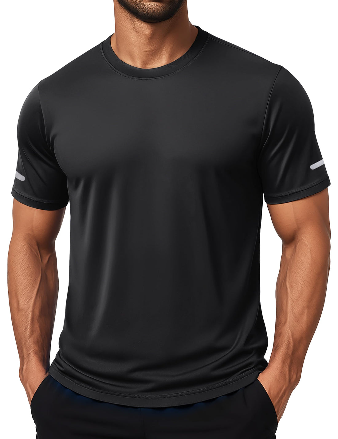 MAGCOMSEN Mens Workout Shirts Dry Fit Sun Protection Athletic Short Sleeve Shirt UPF 50+ Gym Running Swim Rash Guard Top