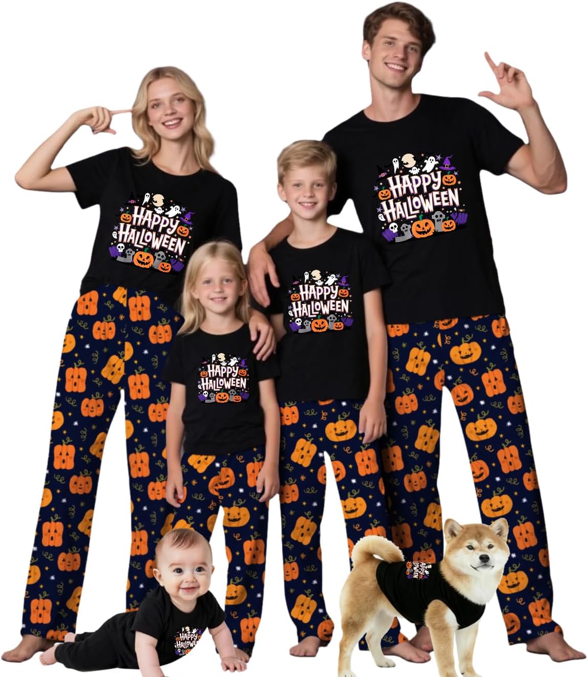 TEERAPHIQUE Halloween Pajamas for Family Couples Holiday PJS Matching Sets