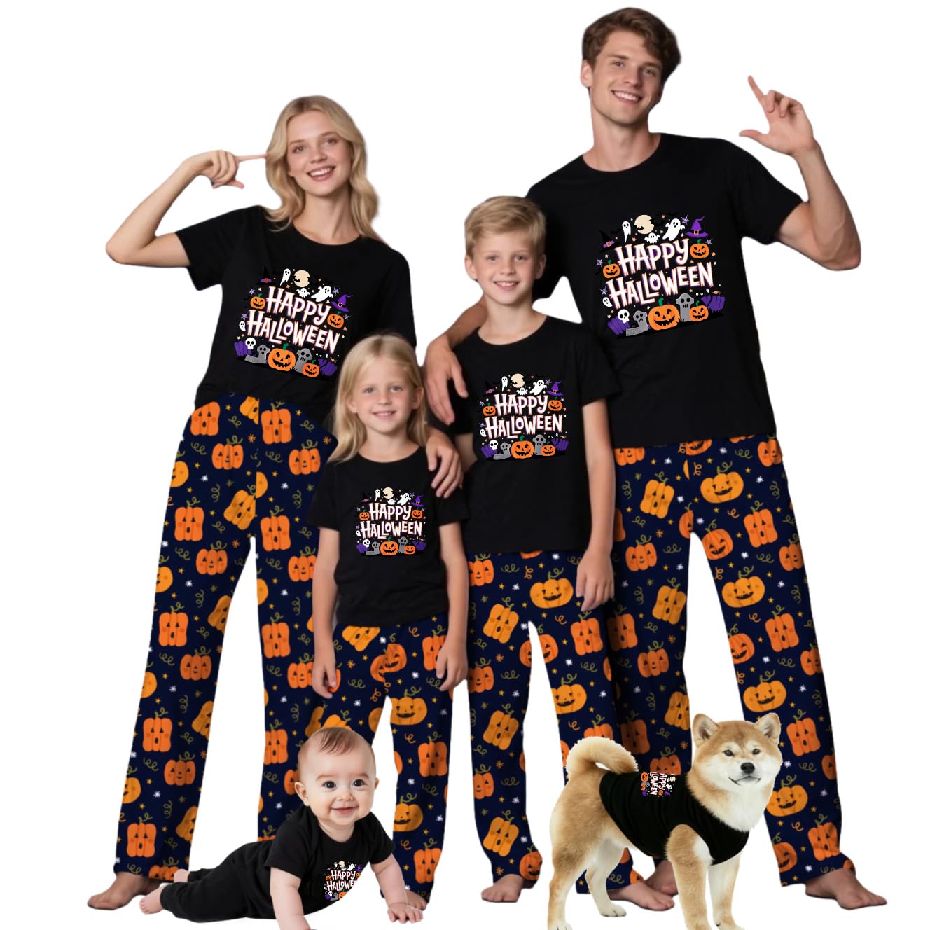 TEERAPHIQUE Halloween Pajamas for Family Couples Holiday PJS Matching Sets