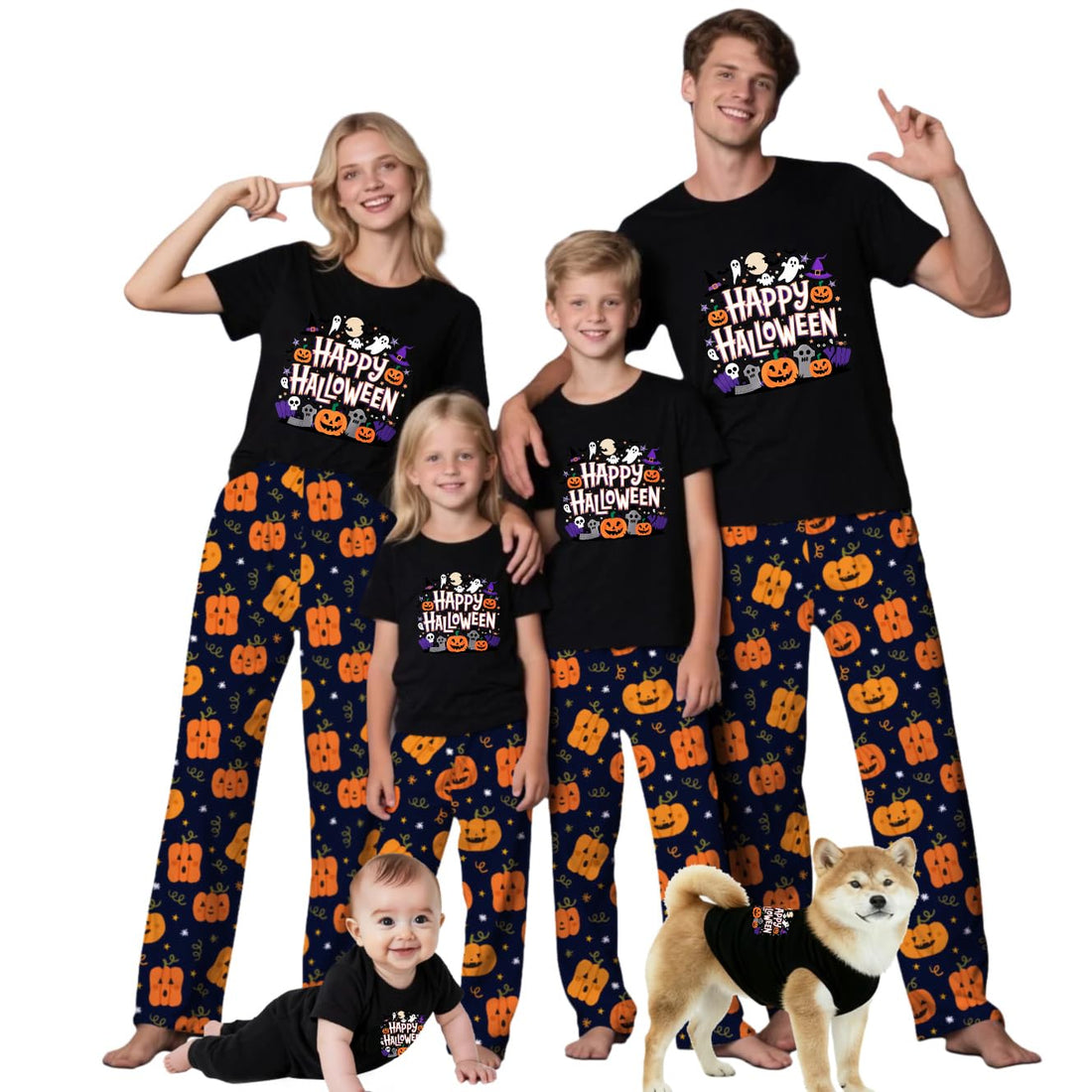 TEERAPHIQUE Halloween Pajamas for Family Couples Holiday PJS Matching Sets