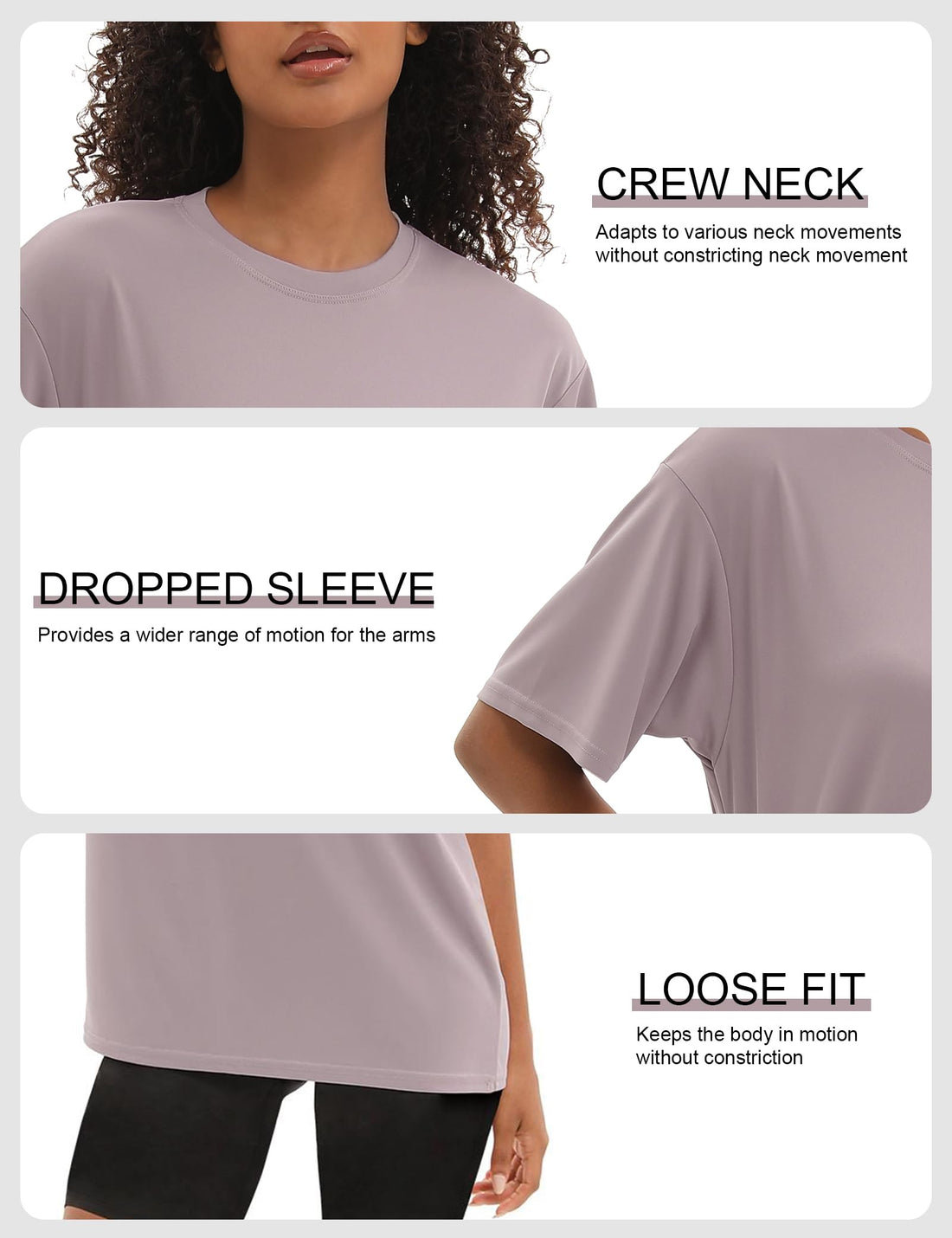 Kinglaman 5 Pack Workout Oversized T Shirts for Women, Short Sleeve Plus Size Baggy Dry Fit Athletic Gym Shirts Tops Tees