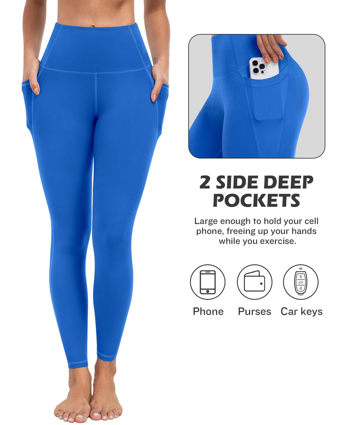 ATHVOTAR Leggings with Pockets for Women, 7 Packs High Waisted Workout Tummy Control Yoga Pants