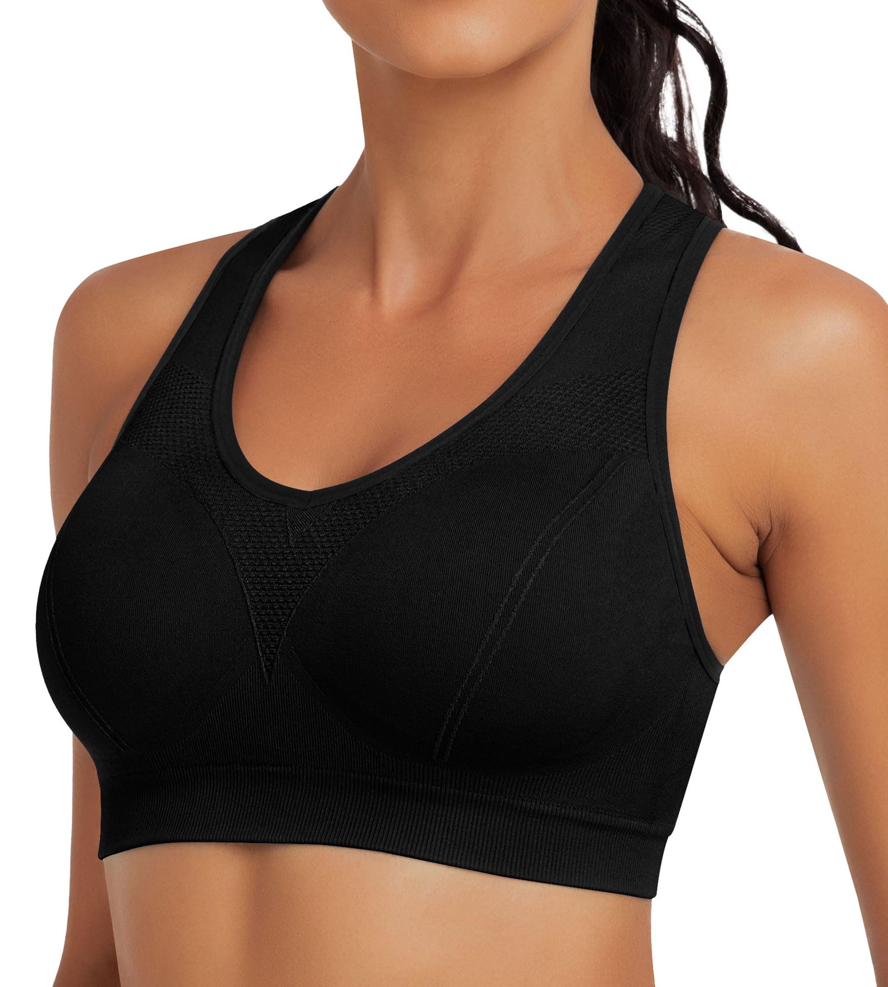 MIRITY Women Racerback Sports Bras - High Impact Workout Gym Activewear Bra