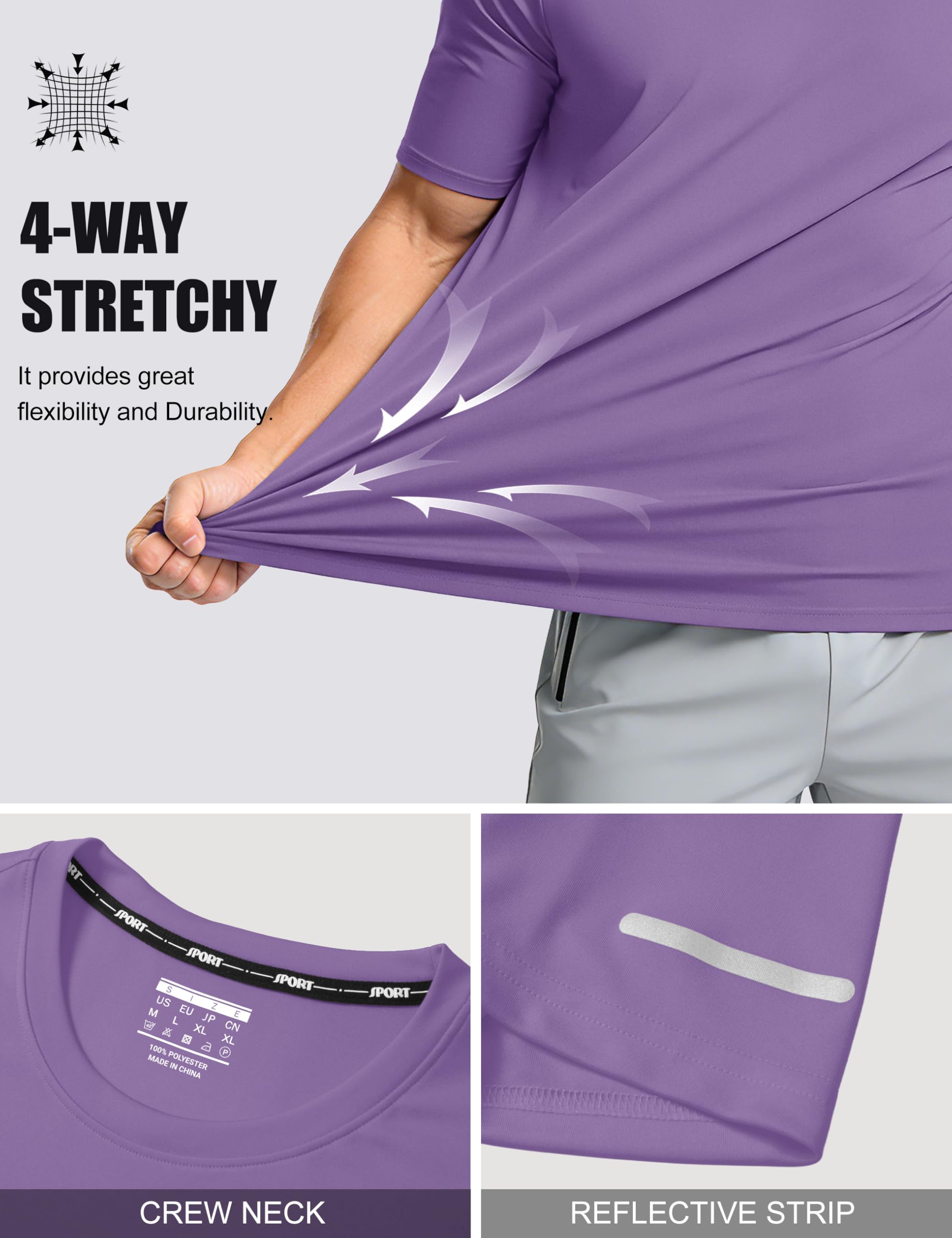 MAGCOMSEN Mens Workout Shirts Dry Fit Sun Protection Athletic Short Sleeve Shirt UPF 50+ Gym Running Swim Rash Guard Top