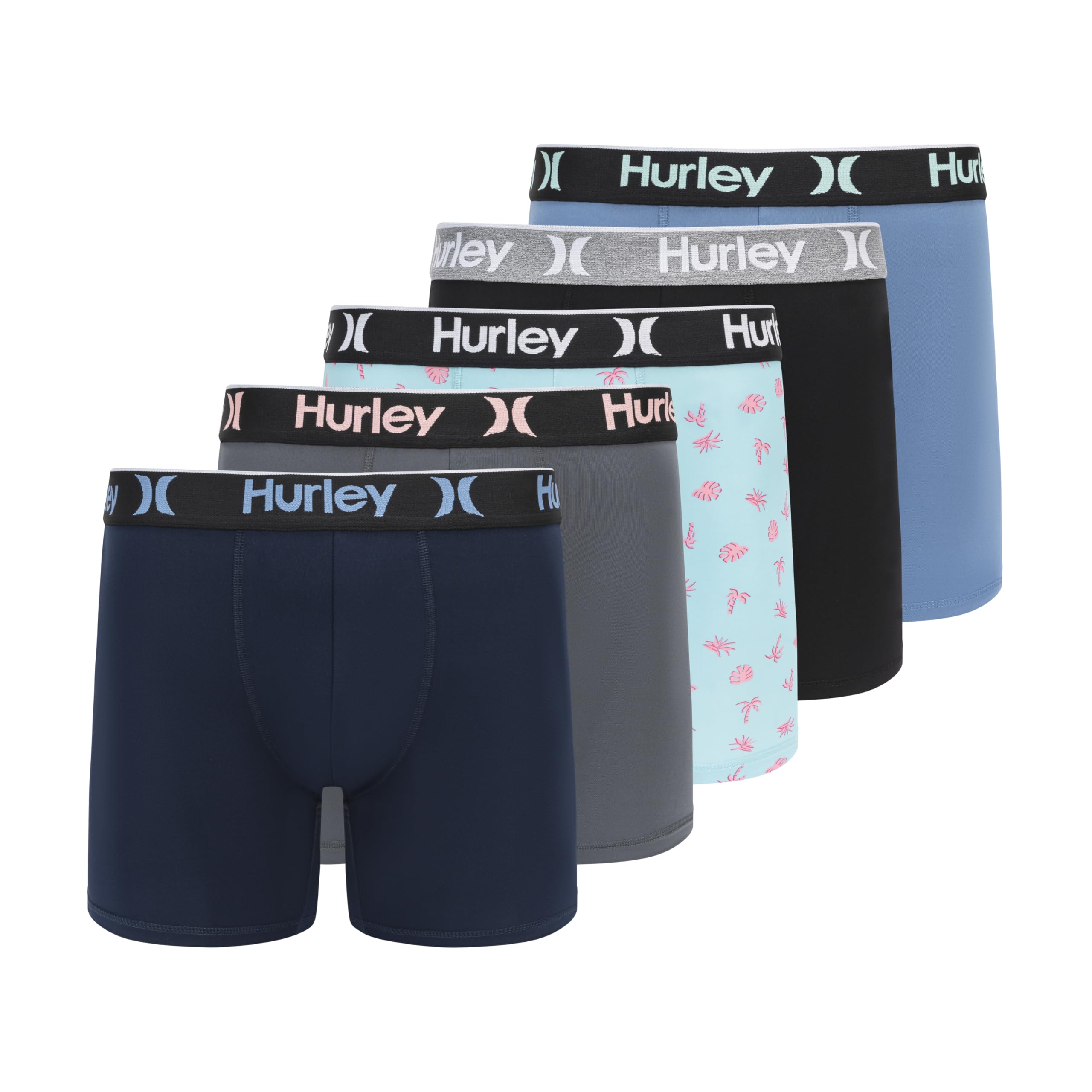 Hurley mens 5 Pack Stretch Boxer Briefs