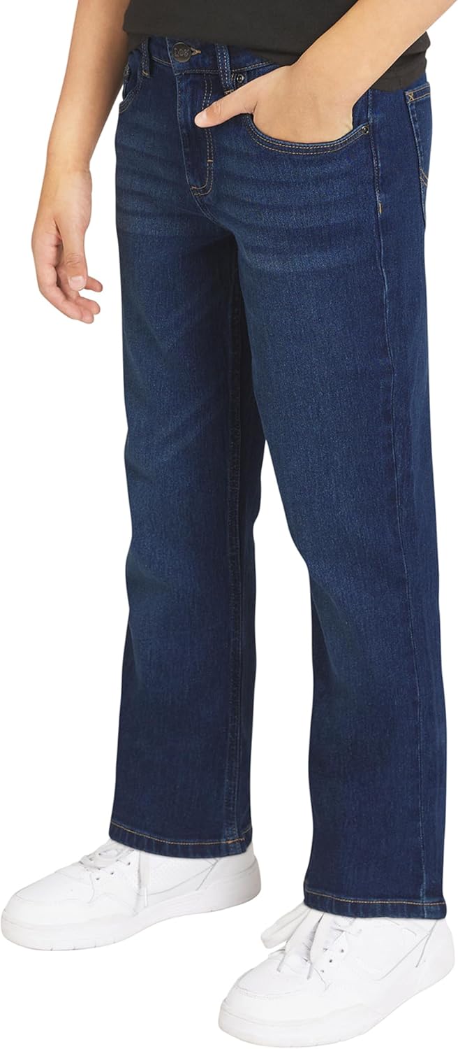 Lee Boys' 5 Pocket Loose Fit Stretch Waist Denim Jeans