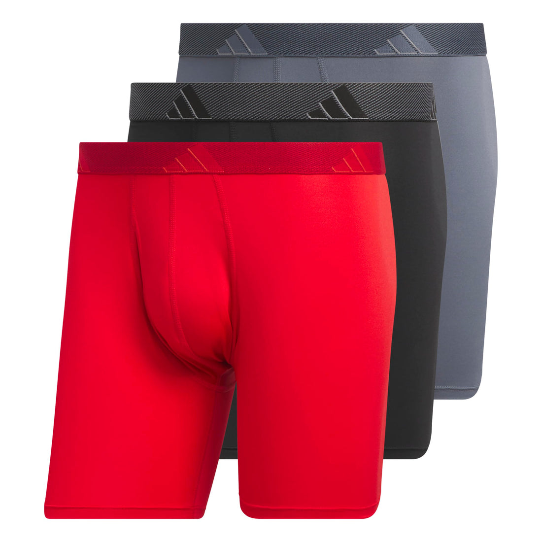 adidas Men's Microfiber Boxer Briefs (3-pack) performance Stretch Moisture-wicking Underwear