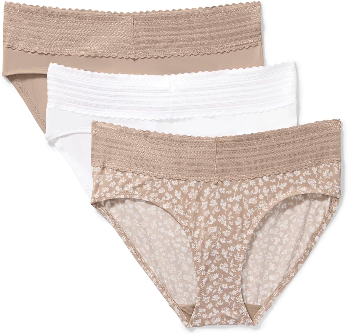 Warner's Women's Blissful Benefits Women's Dig-free Microfiber Lace Hipster 3-pack