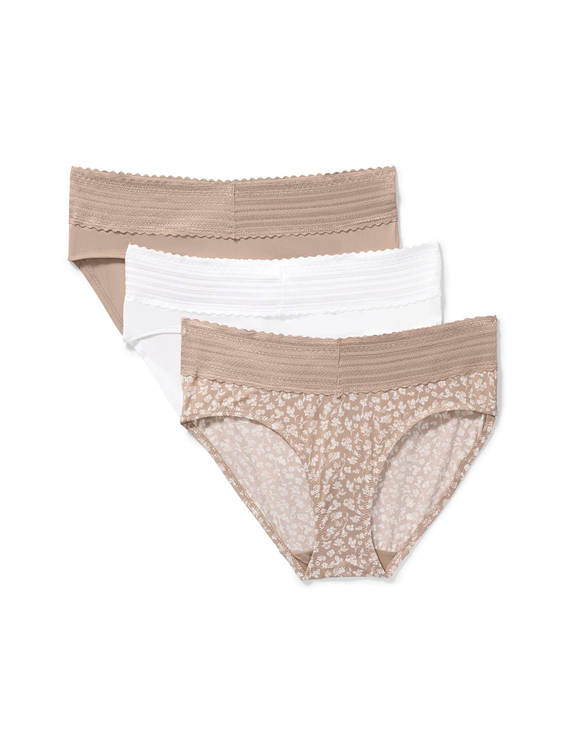 Warner's Women's Blissful Benefits Women's Dig-free Microfiber Lace Hipster 3-pack