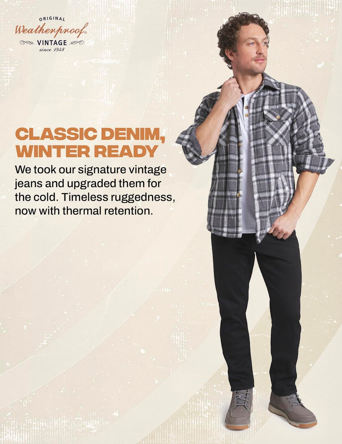 Weatherproof Vintage Fleece Lined Jeans Men - Regular Fit | Soft & Warm, Cold Weather Insulated Fleece Winter Pants for Men