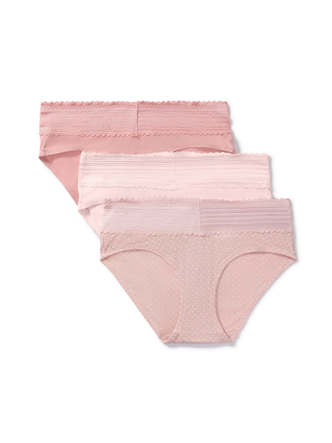Warner's Women's Blissful Benefits Women's Dig-free Comfort Waist With Lace Cotton Hipster 3-pack