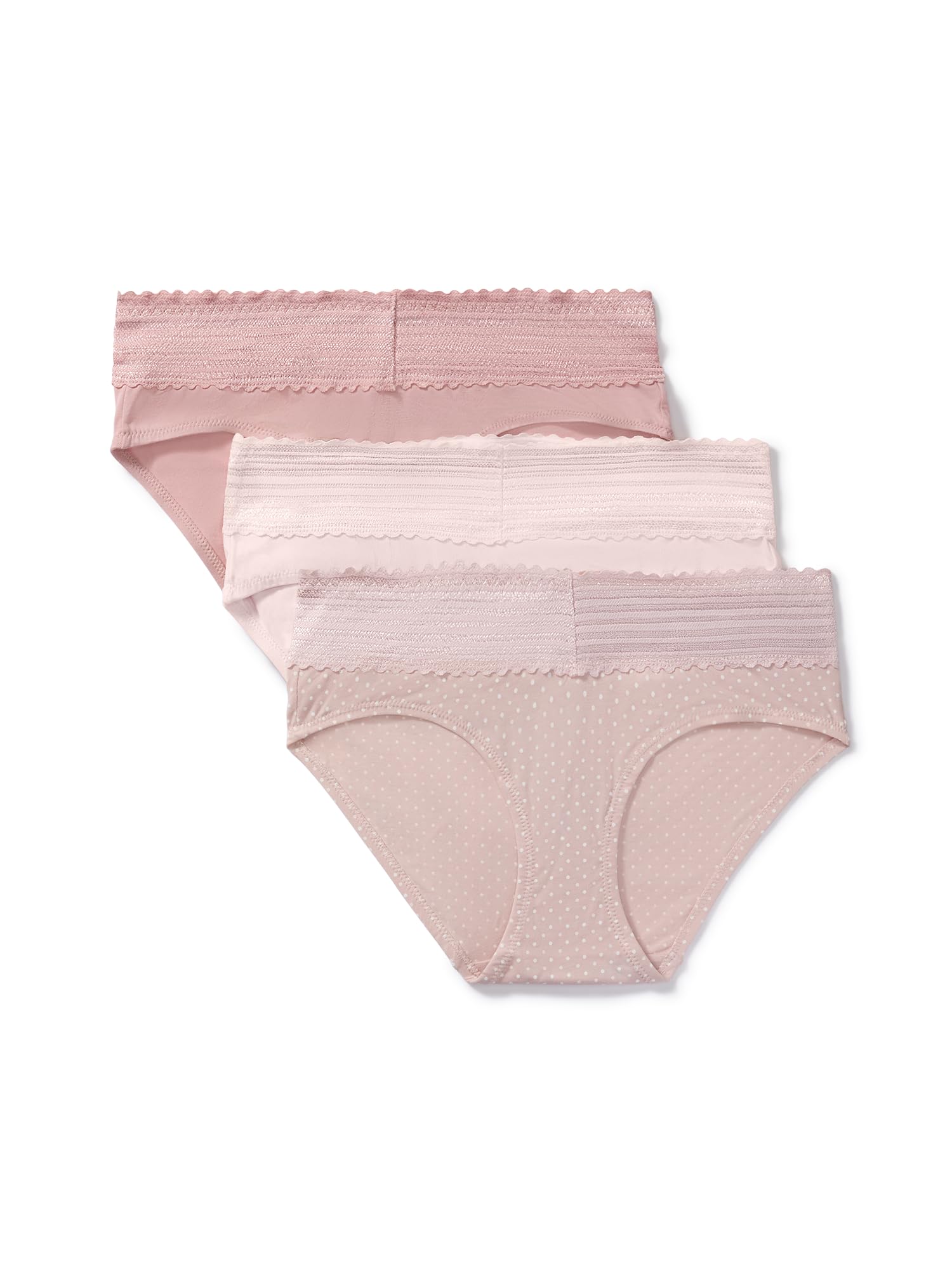 Warner's Women's Blissful Benefits Women's Dig-free Comfort Waist With Lace Cotton Hipster 3-pack