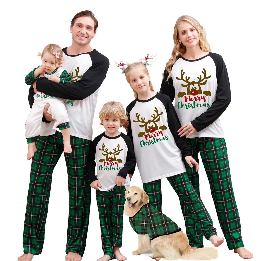 OAKFashion Christmas Pajamas for Family, Xmas Pajamas Family Christmas Pjs Matching Sets Holiday Nightwear Jammies
