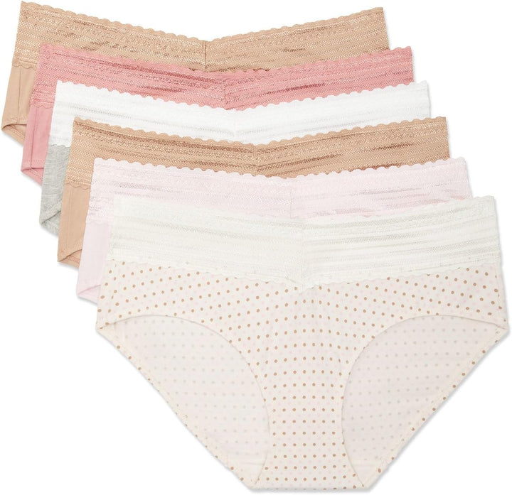 Warner's Women's Blissful Benefits Dig-free Comfort Waist With Lace Cotton Hipster 6-pack Ru2266w
