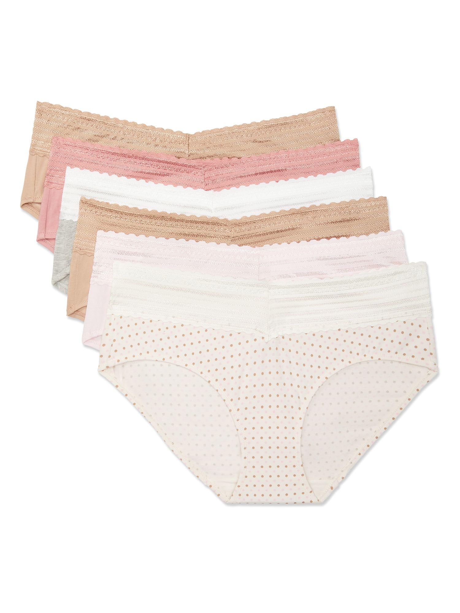 Warner's Women's Blissful Benefits Dig-free Comfort Waist With Lace Cotton Hipster 6-pack Ru2266w