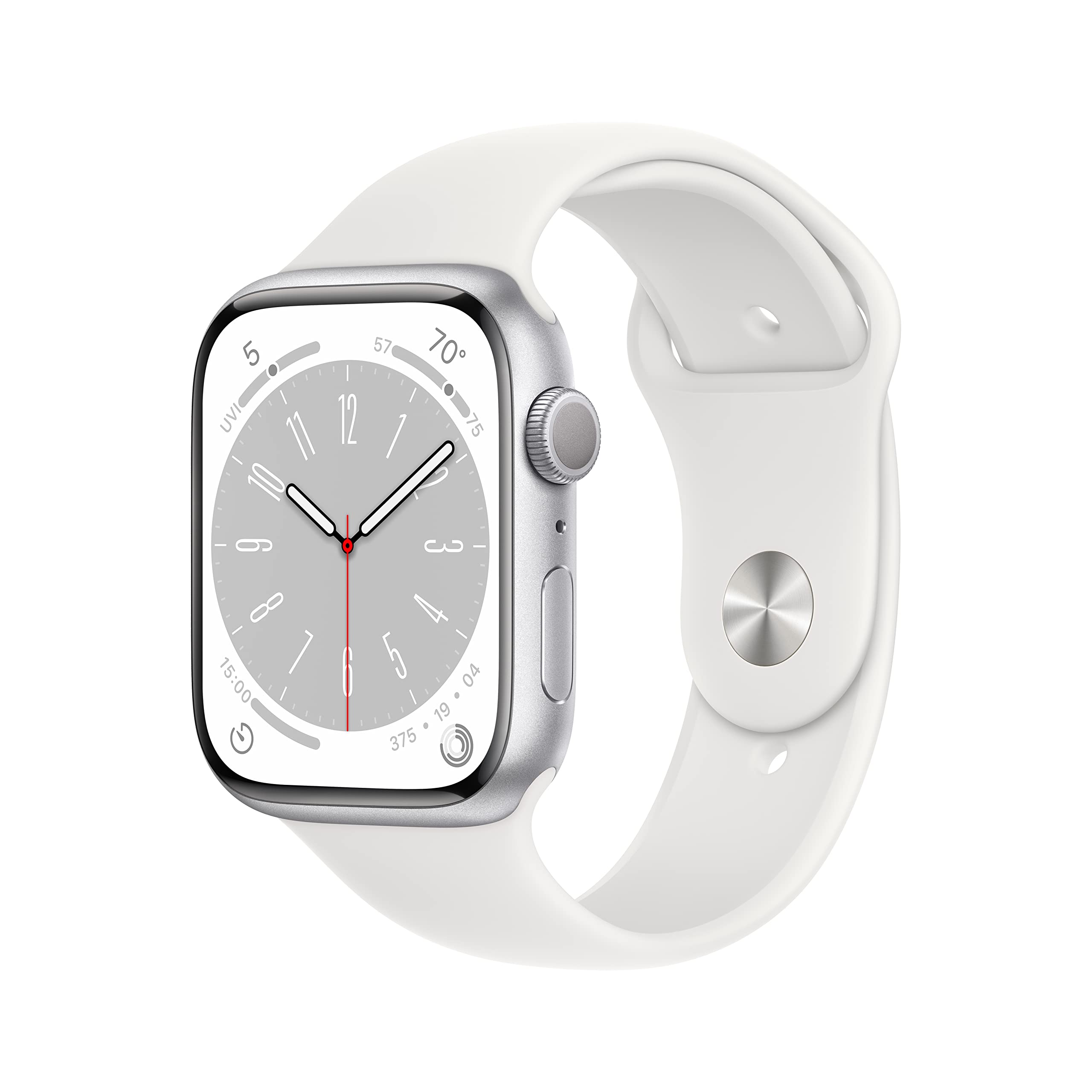 Apple Watch Series 8 [GPS, 45mm] - Midnight Aluminum Case with Midnight Sport Band, M/L (Renewed)