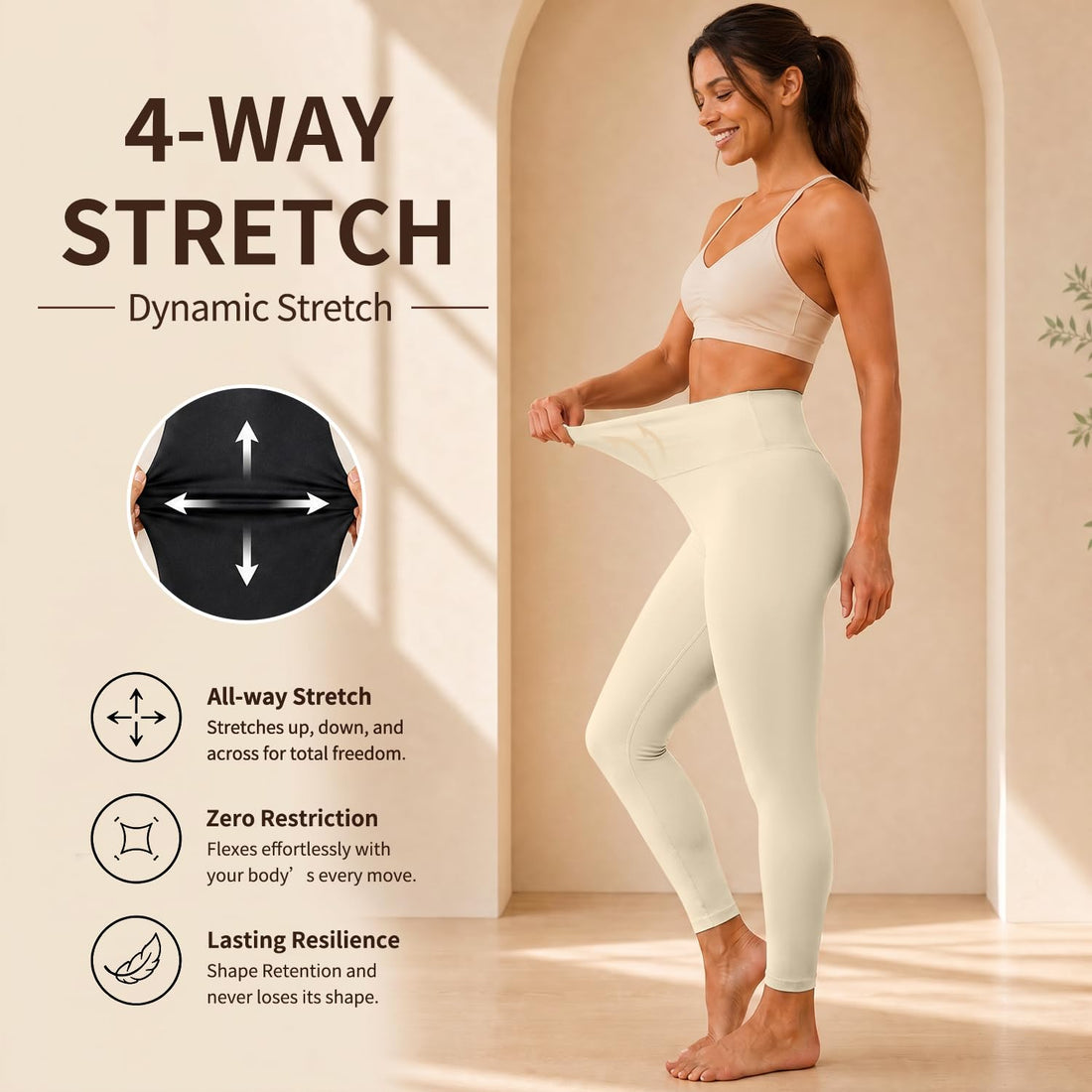 High Waisted Leggings for Women, Tummy Control Yoga Pants Non See Through Buttery Soft for Workout Athletic