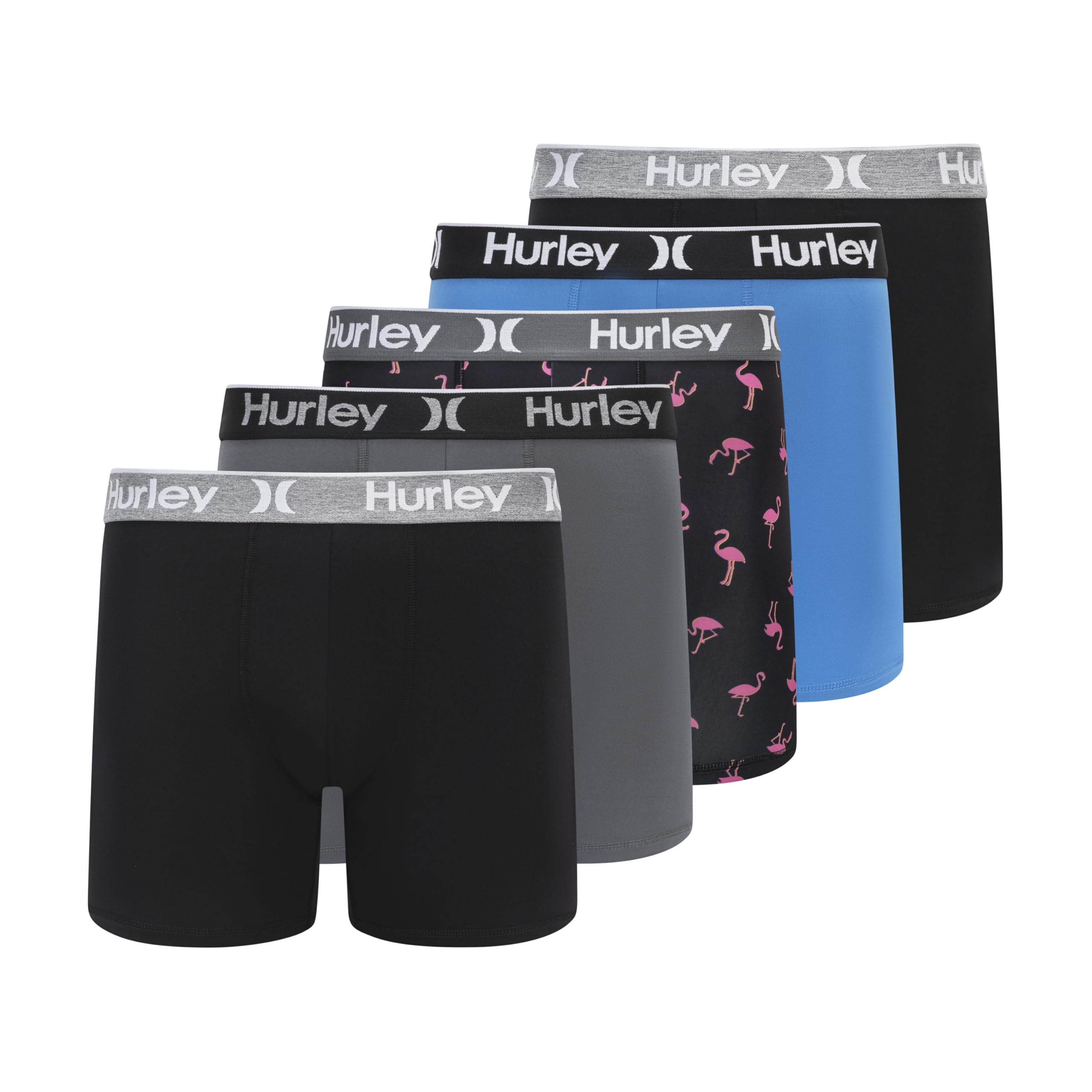 Hurley mens 5 Pack Stretch Boxer Briefs