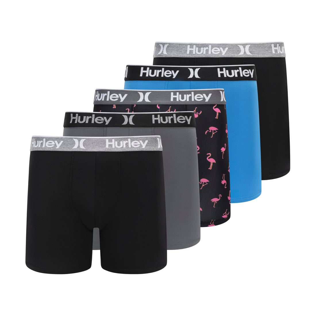 Hurley mens 5 Pack Stretch Boxer Briefs