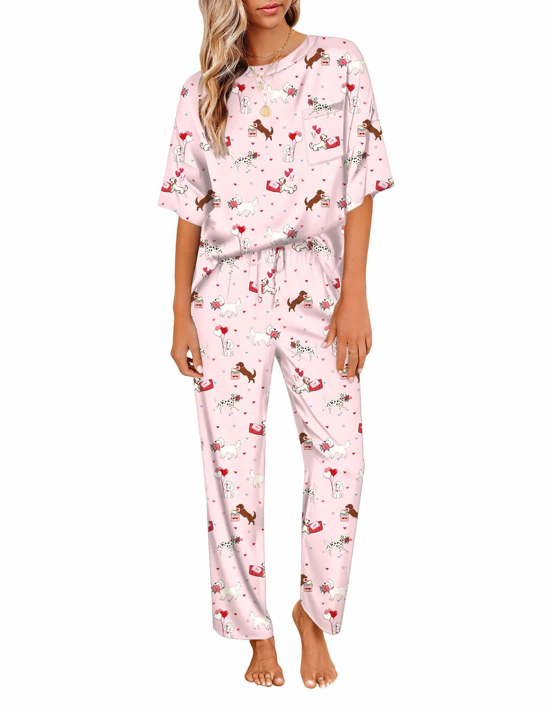 Ekouaer Pajamas for Women Set Silky Satin 2 Piece Lounge Sets with Pockets