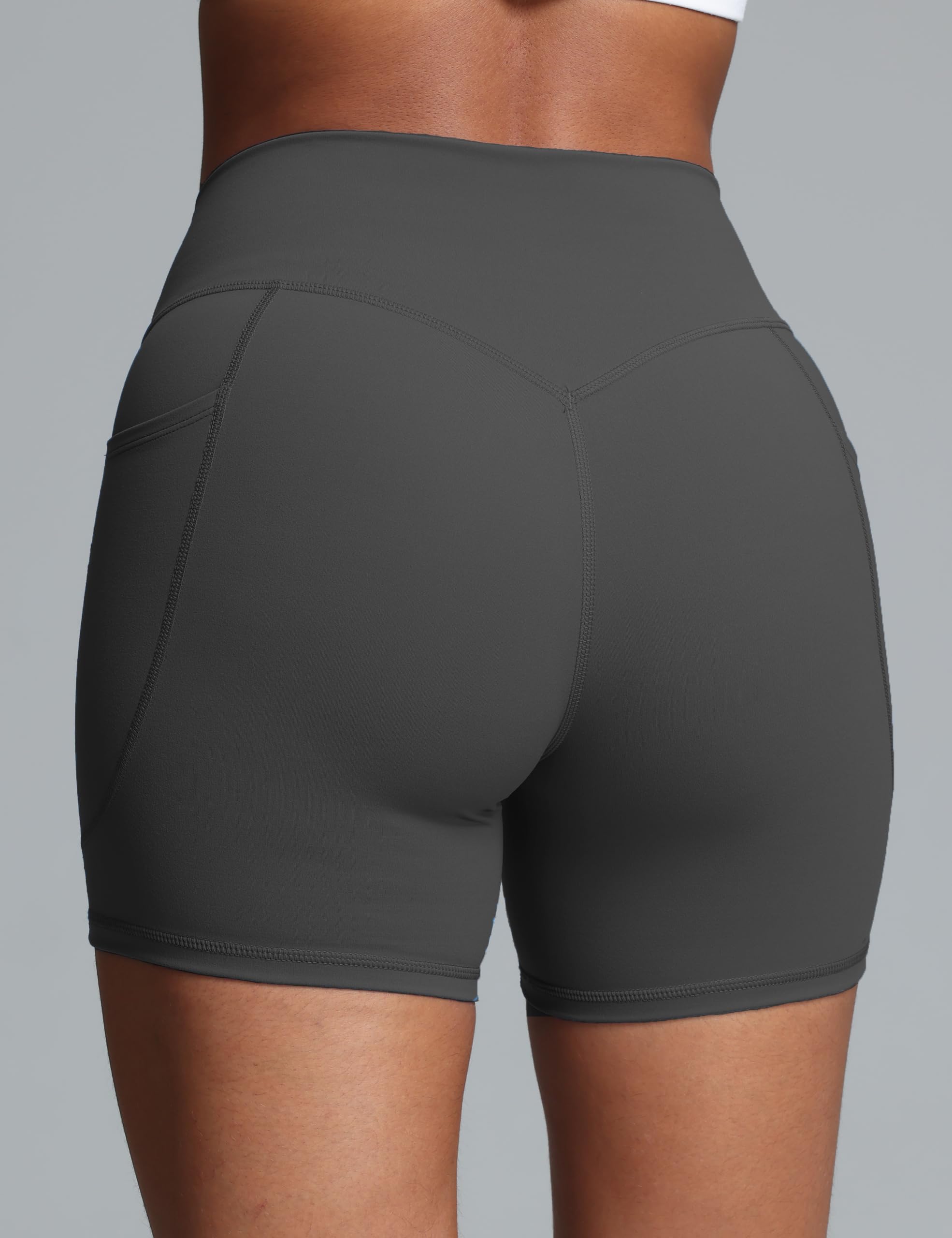 Olmlmt Biker Shorts Women 4.5" with Pockets High Waisted Spandex Yoga Workout Shorts