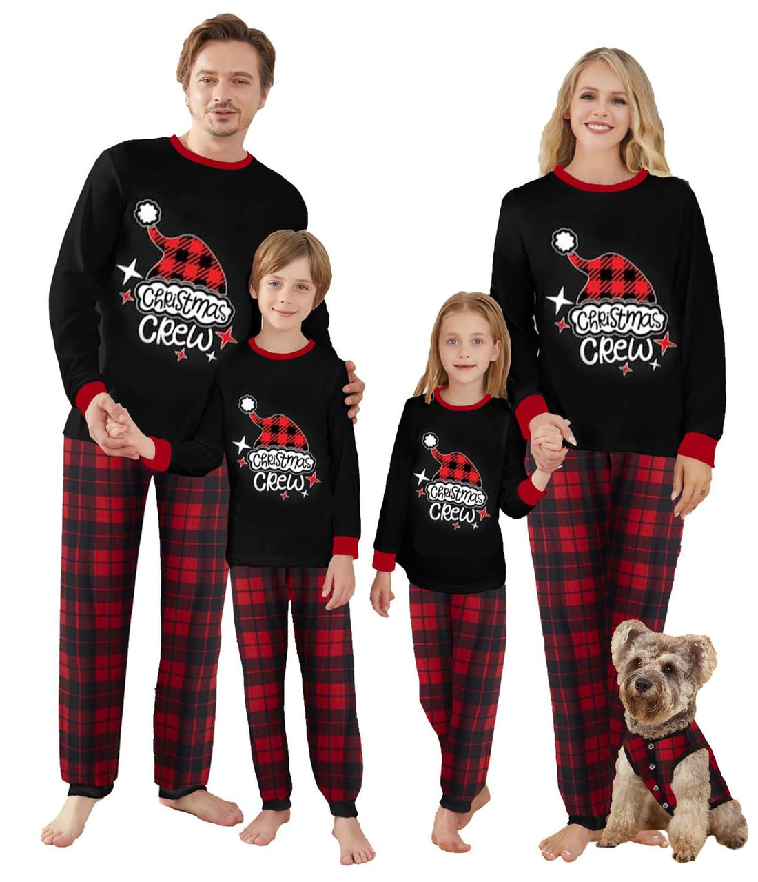 OAKFashion Christmas Family Pajamas Holiday Christma Pajama Family Matching Pjs Set Sleepwear Xmas Jammies