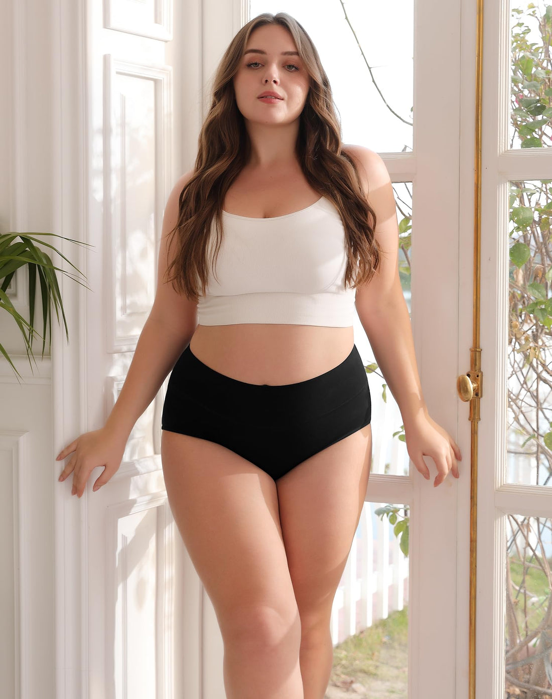 INNERSY Women's Plus Size XL-6XL Cotton Underwear High Waisted Briefs Panties 4-Pack