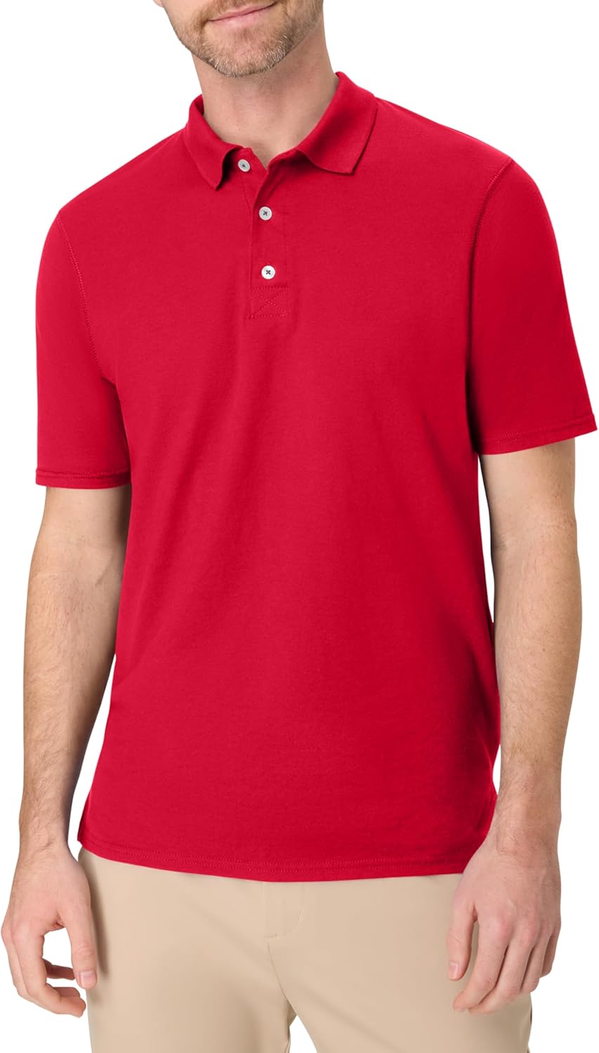 Hanes mens X-temp Performance Polo, Cotton Blend Sport Shirt for Men With Odor Control