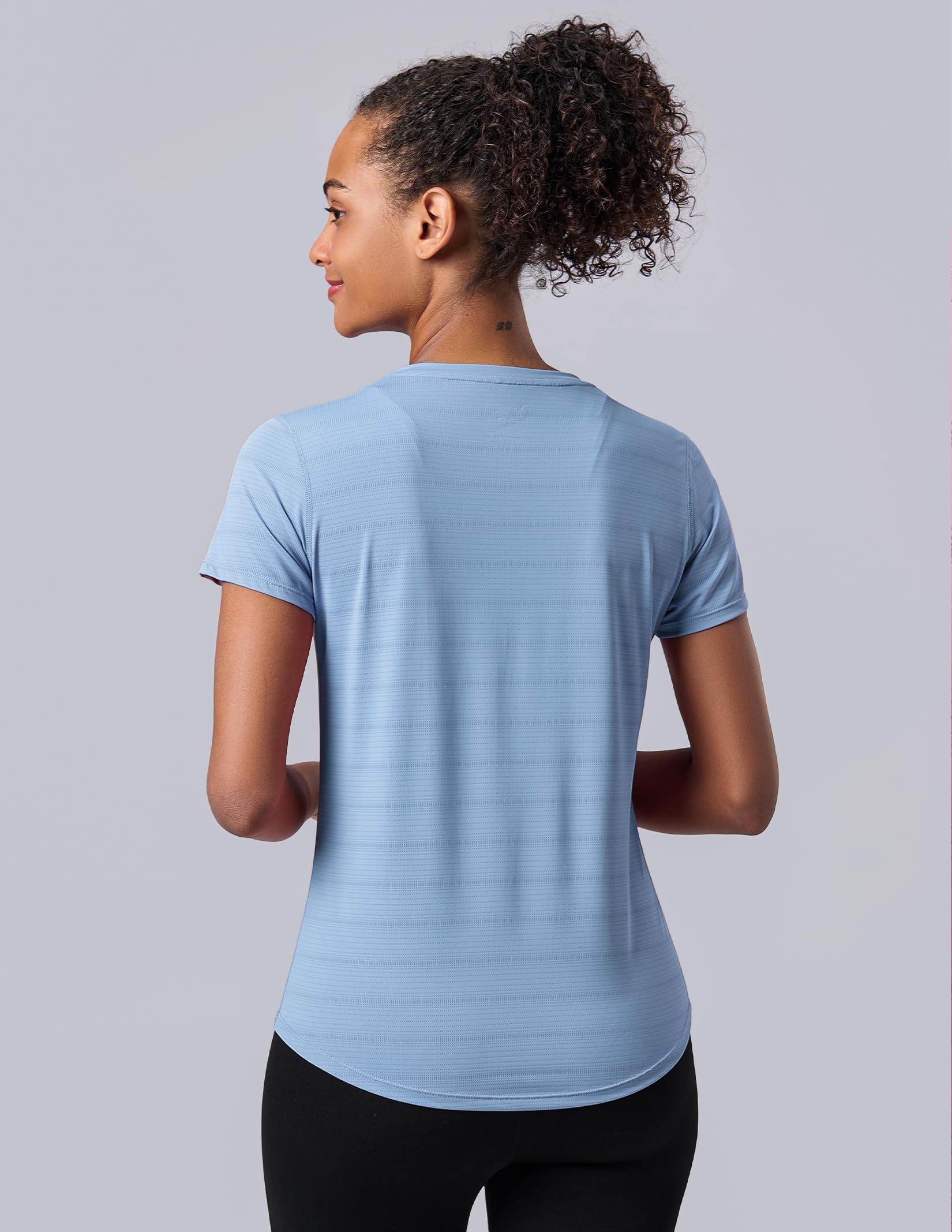 Liberty Imports 5 Pack Women's Dry Fit Workout Tops, Athletic Short Sleeve T Shirts for Yoga Gym (Available in Plus Sizes)