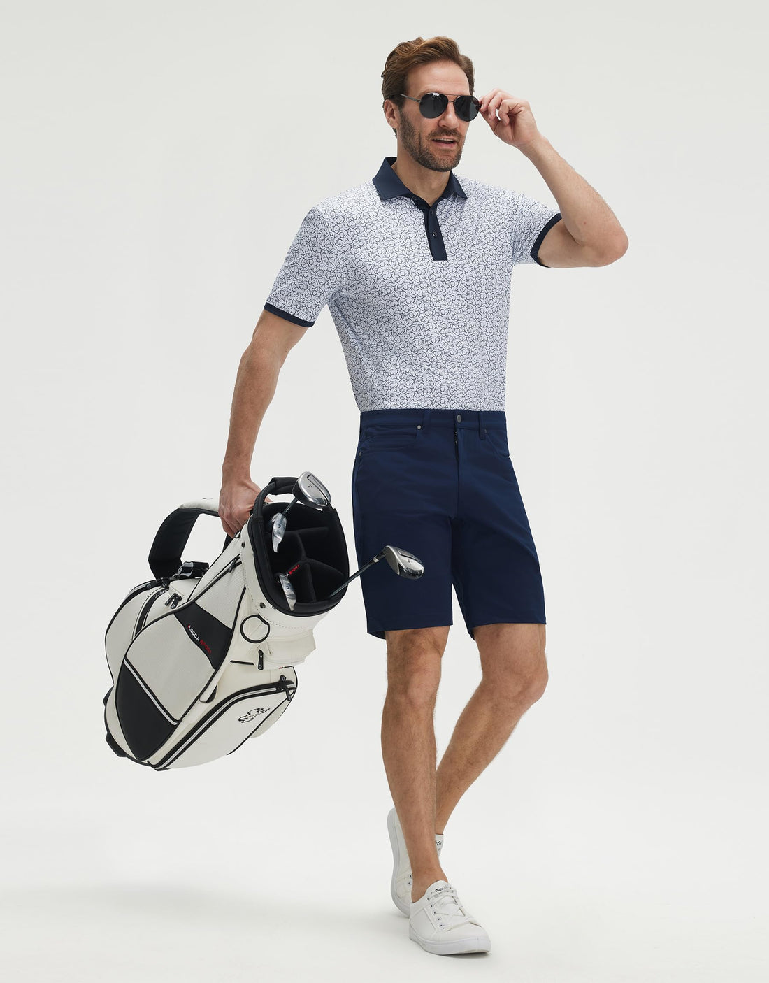M MAELREG Golf Polo Shirts for Men Dry Fit Performance Lightweight Printing Contrast Collar Mens Golf Shirts Short Sleeve