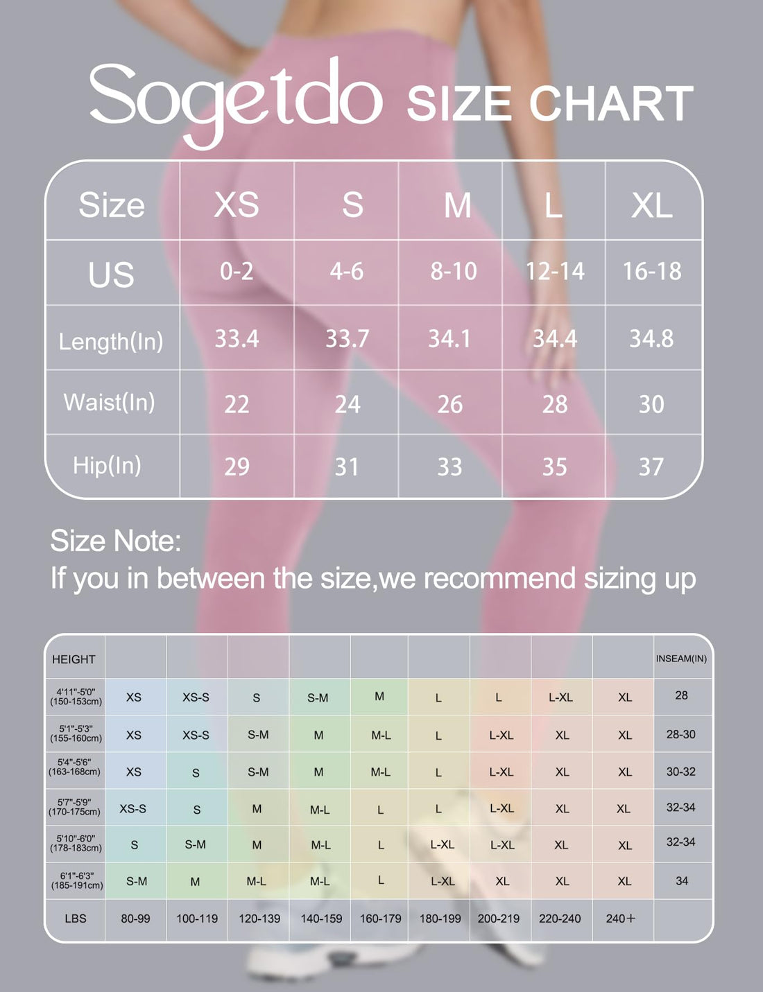 Sogetdo Yoga Leggings for Women Hidden Scrunch Butt Non See Through High Waisted No Front Seam Athletic Gym Workout Pants