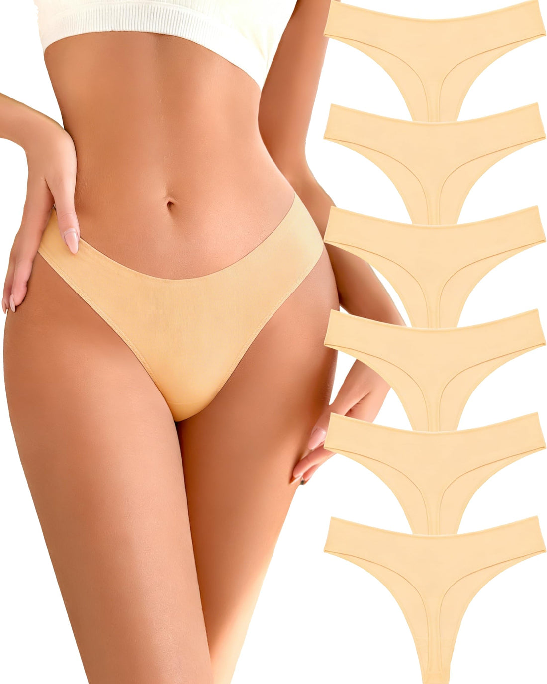 READY TO LOVE Cotton Underwear for Women Pack Breathable Thongs for Women Sexy Stretch Soft Womens Panties Thong XS-XL