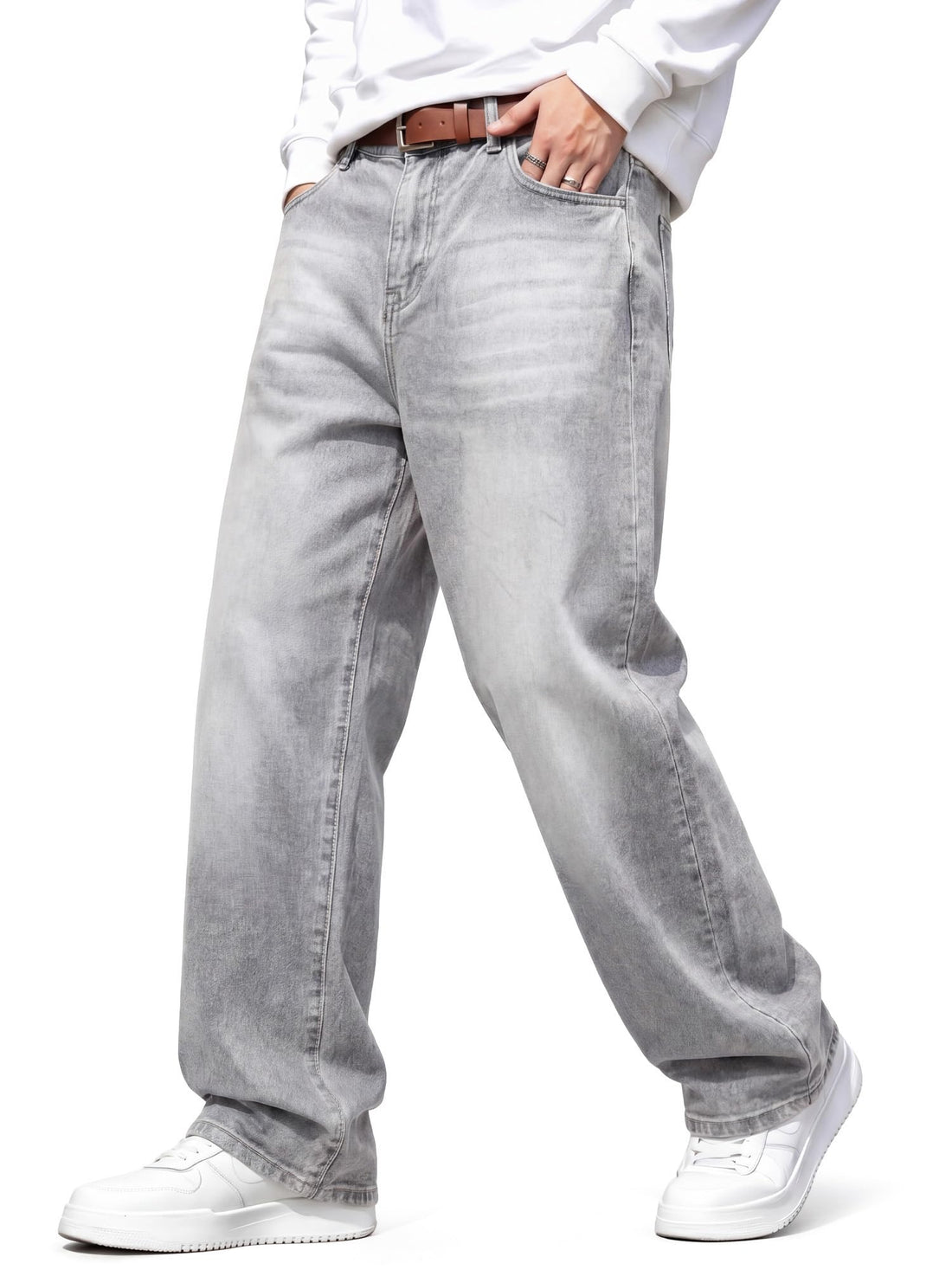 JMIERR Men's Tapered Baggy Jeans - Loose Fit Wide Leg Denim Pants | Vintage Relaxed Loose Fit, Stretch, Wide Leg, Skater Streetwear, 5 Pockets, Casual Carpenter Jean, Hip Hop,Loose Fit,Outfit