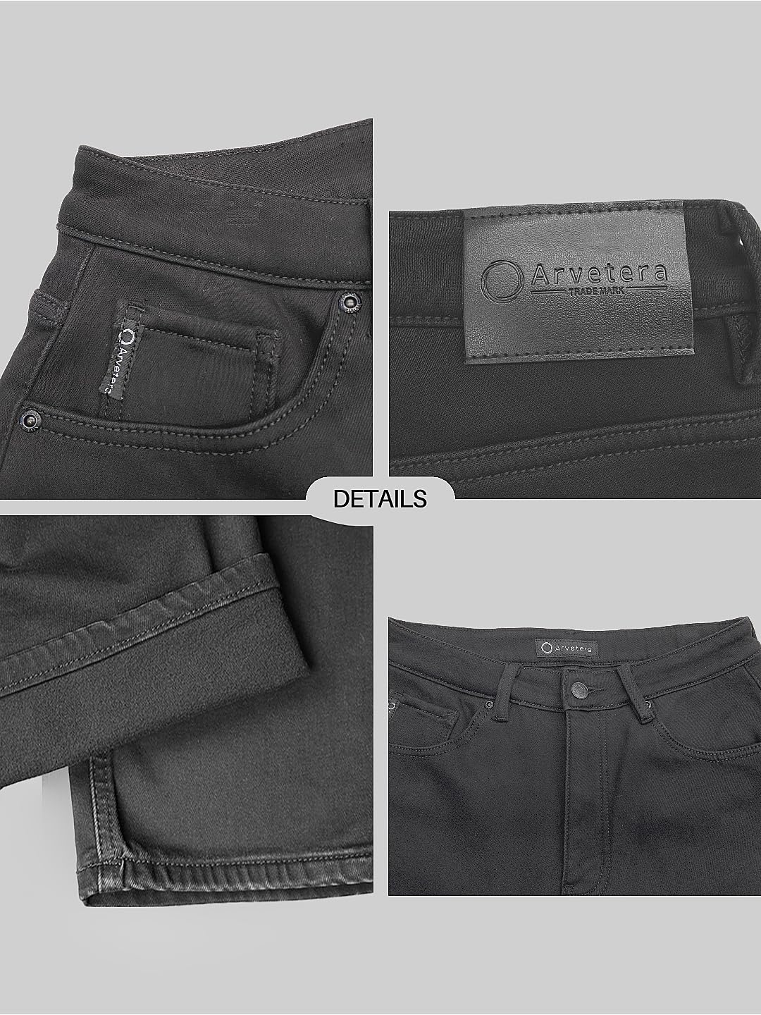 Fleece Lined Jeans Men Winter Stretch Denim Warm Pants Loose Casual Jeans