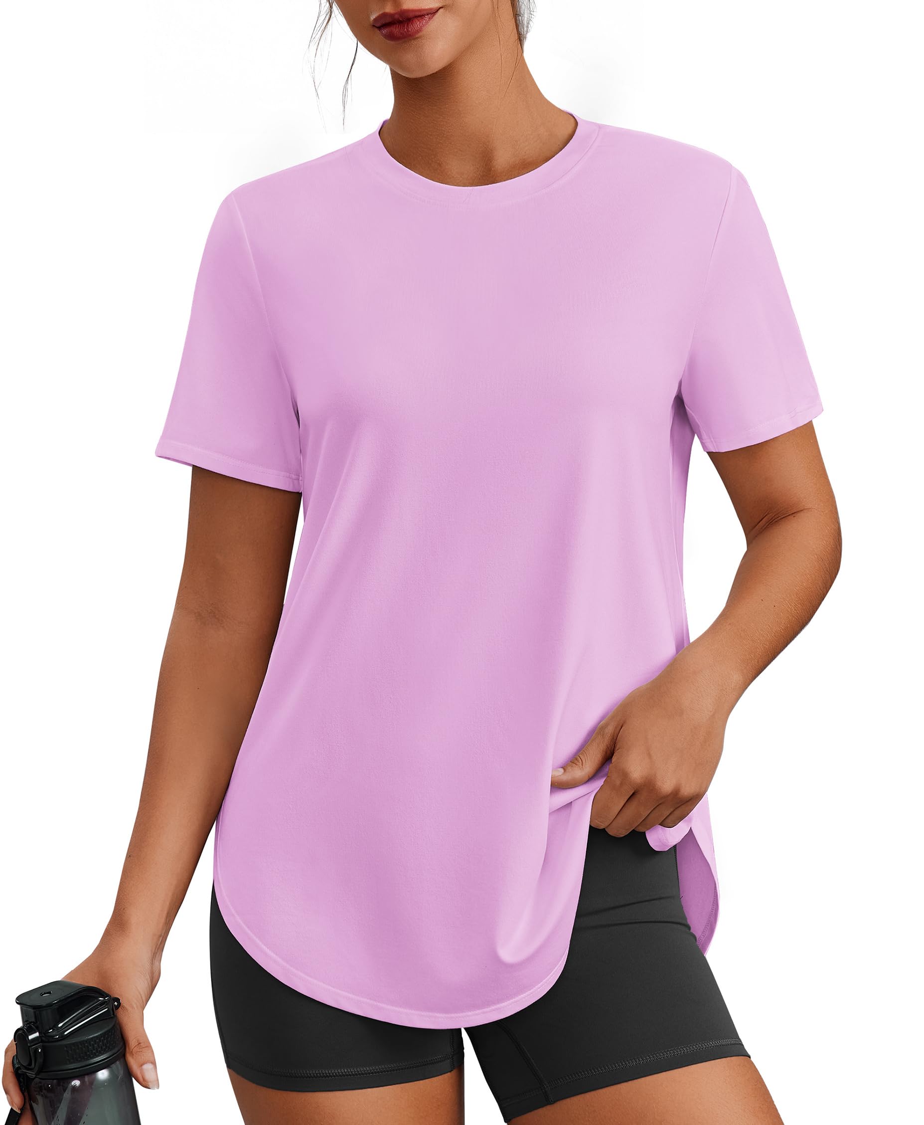 PINSPARK Workout Tops for Women Short Sleeve Athletic Shirts UPF 50+ Quick Dry Running Outfits for Exercise Gym Hiking S-3XL