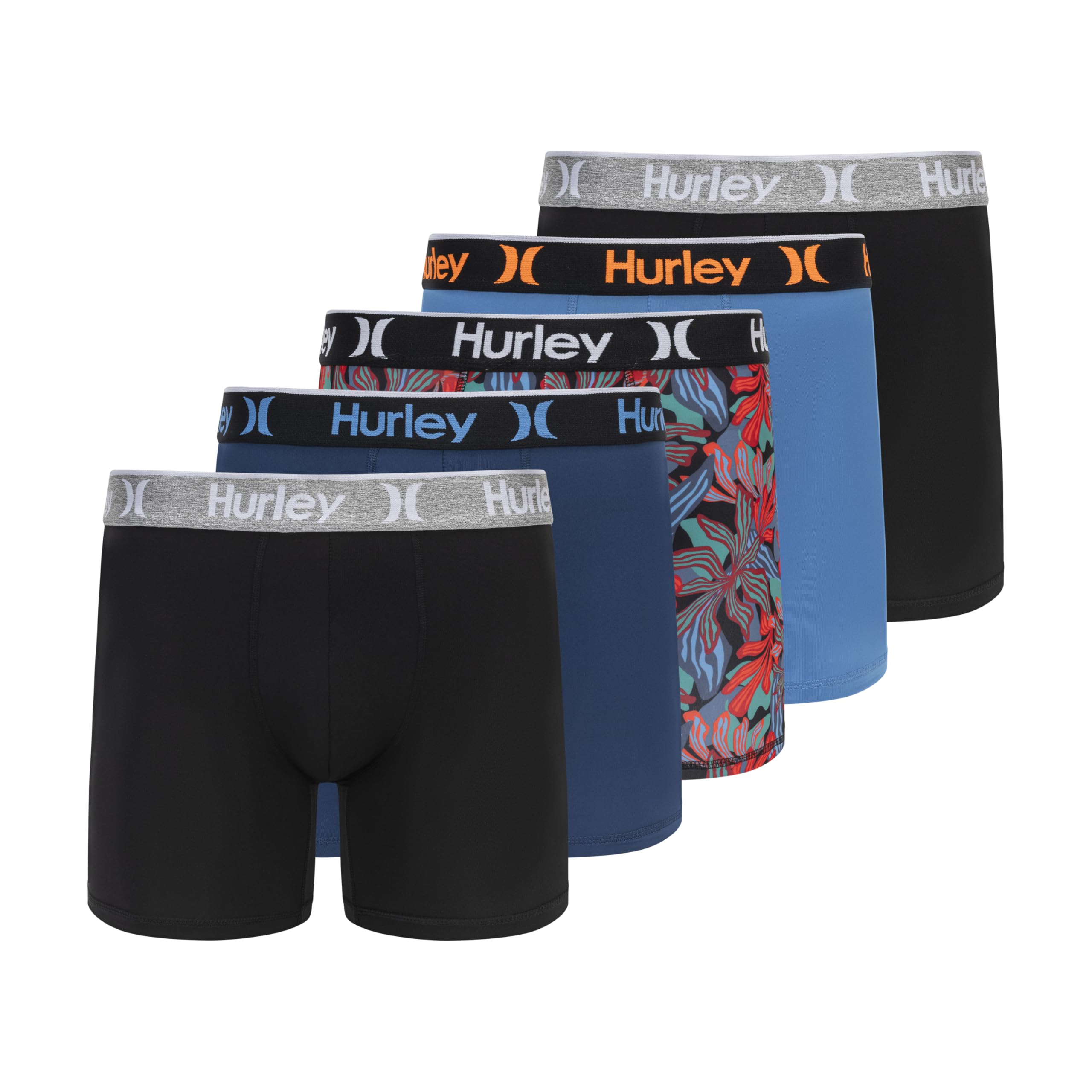Hurley mens 5 Pack Stretch Boxer Briefs
