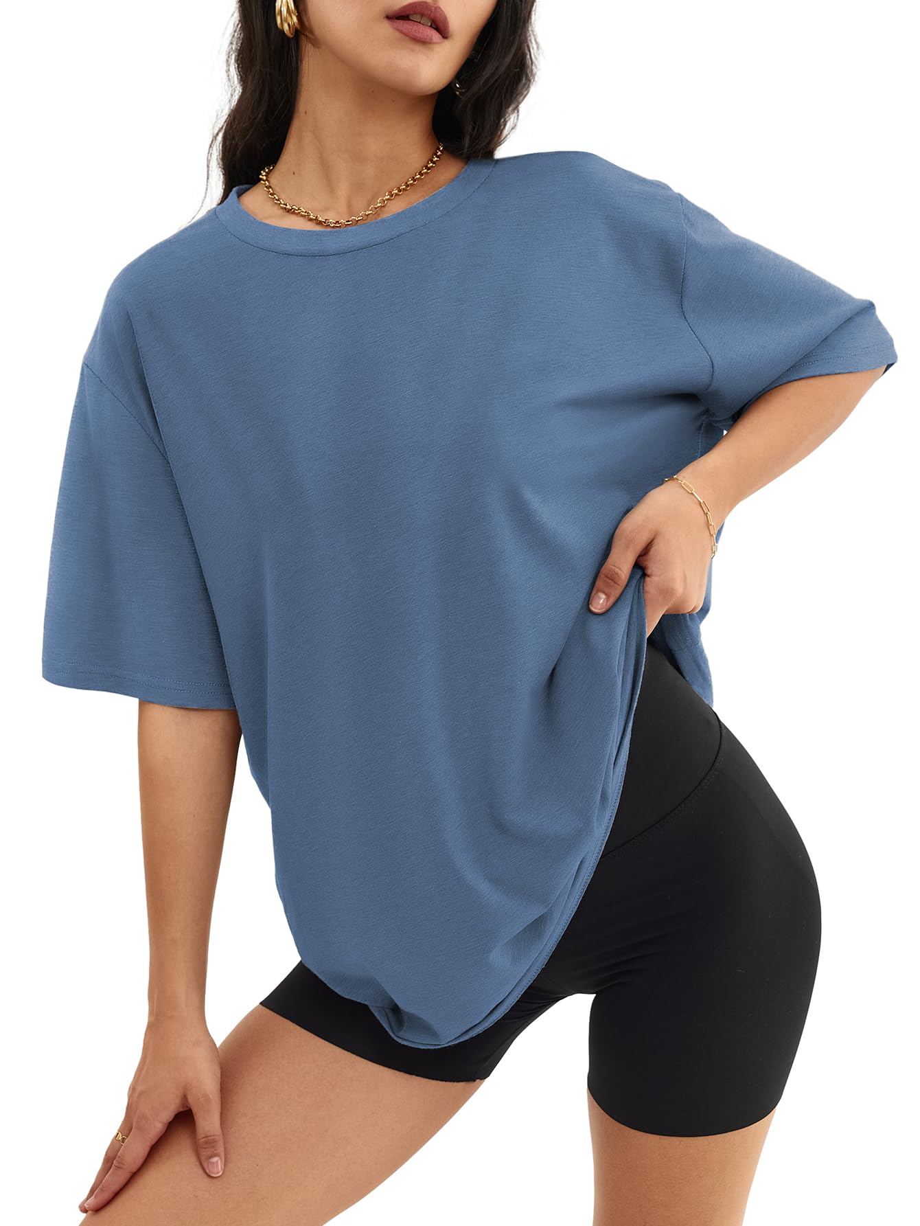 ATHMILE Womens Oversized T Shirts Casual Tee Workout Tops Gym Clothes Summer Loose Fit Short Sleeve Graphics Basic Y2K 2026