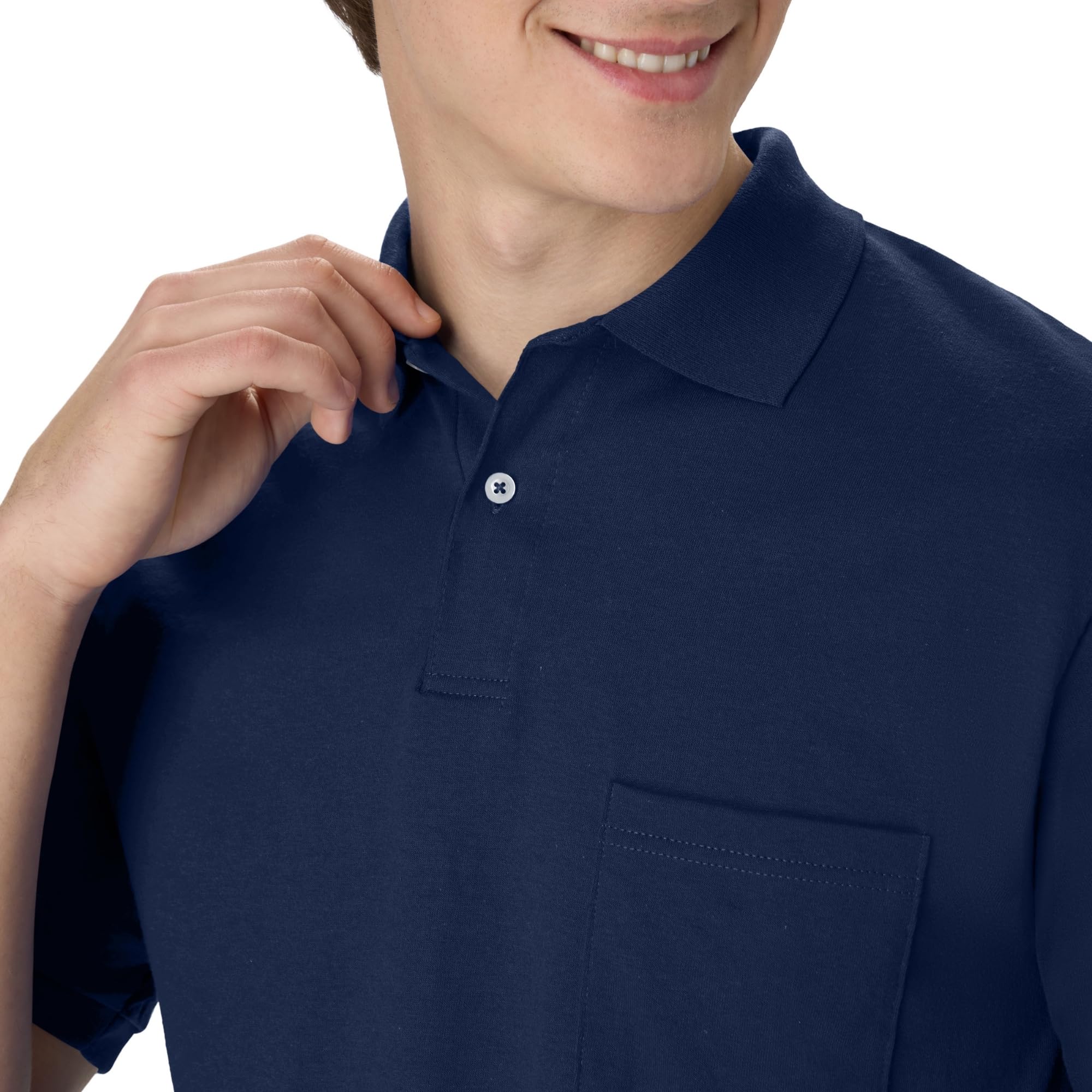 Hanes Men's Short Sleeve Jersey Pocket Polo (Pack of 2)