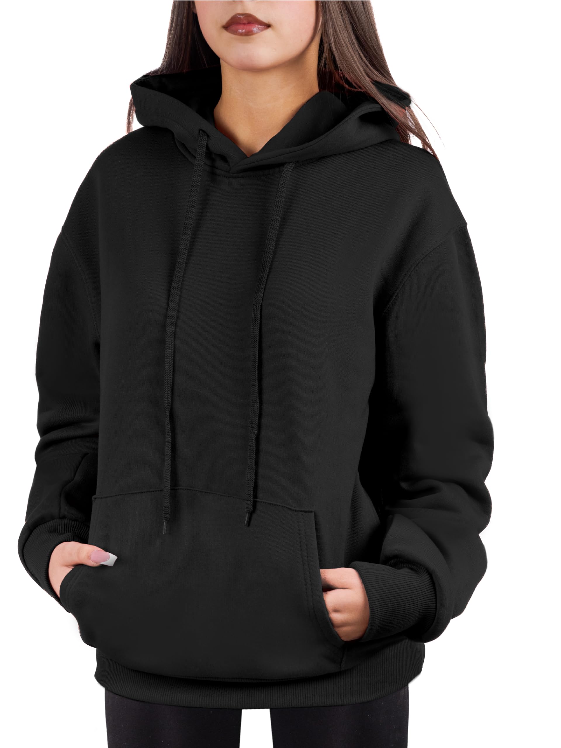Oversized Pullover Hoodie for Women Soft Fleece Cotton Blend, Cozy Everyday Sweatshirt