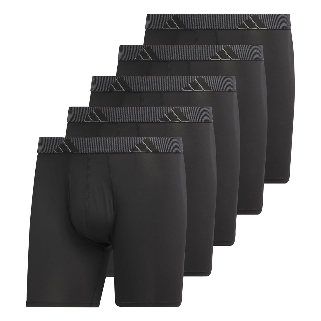adidas Men's Microfiber Boxer Briefs (3-pack) performance Stretch Moisture-wicking Underwear