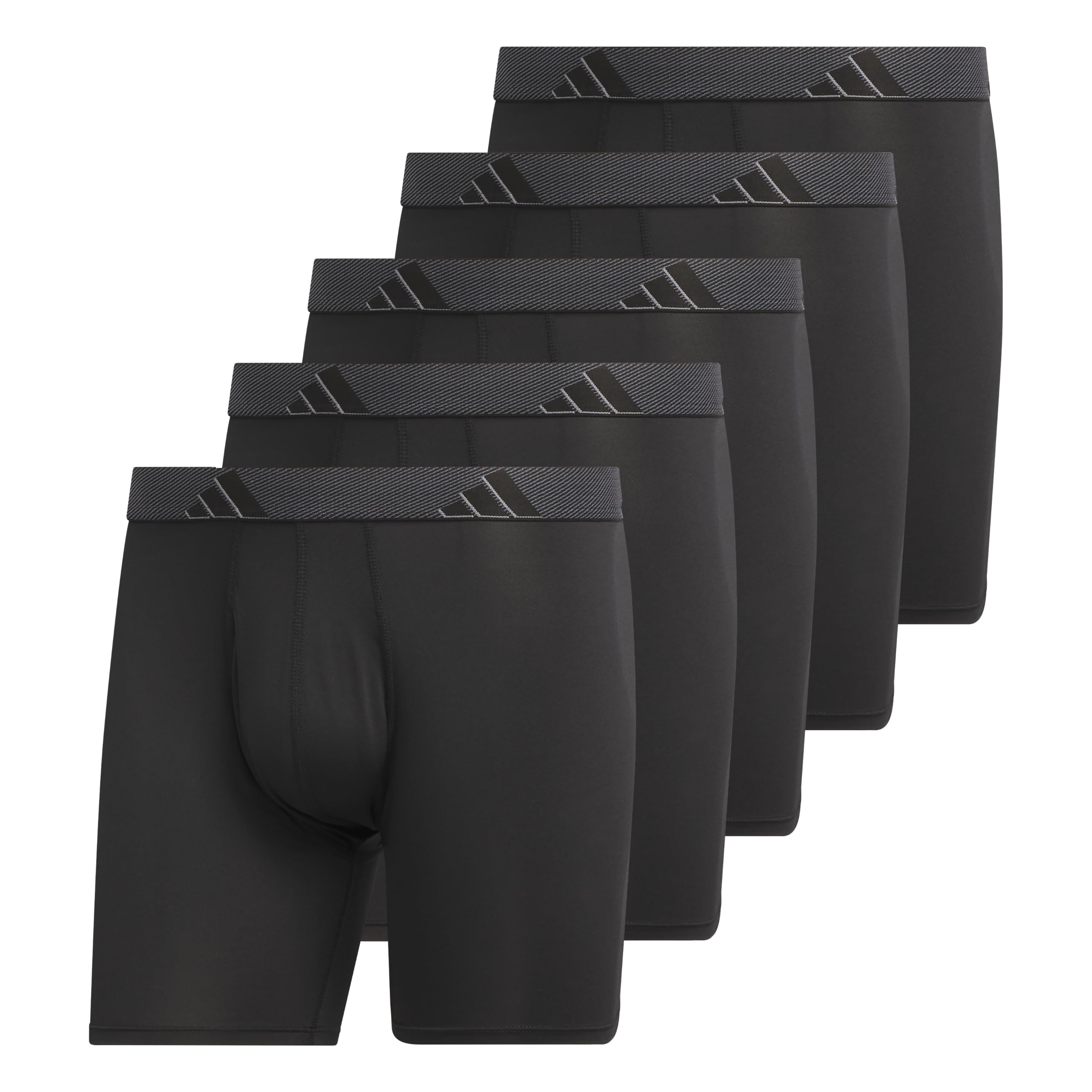 adidas Men's Microfiber Boxer Briefs (3-pack) performance Stretch Moisture-wicking Underwear