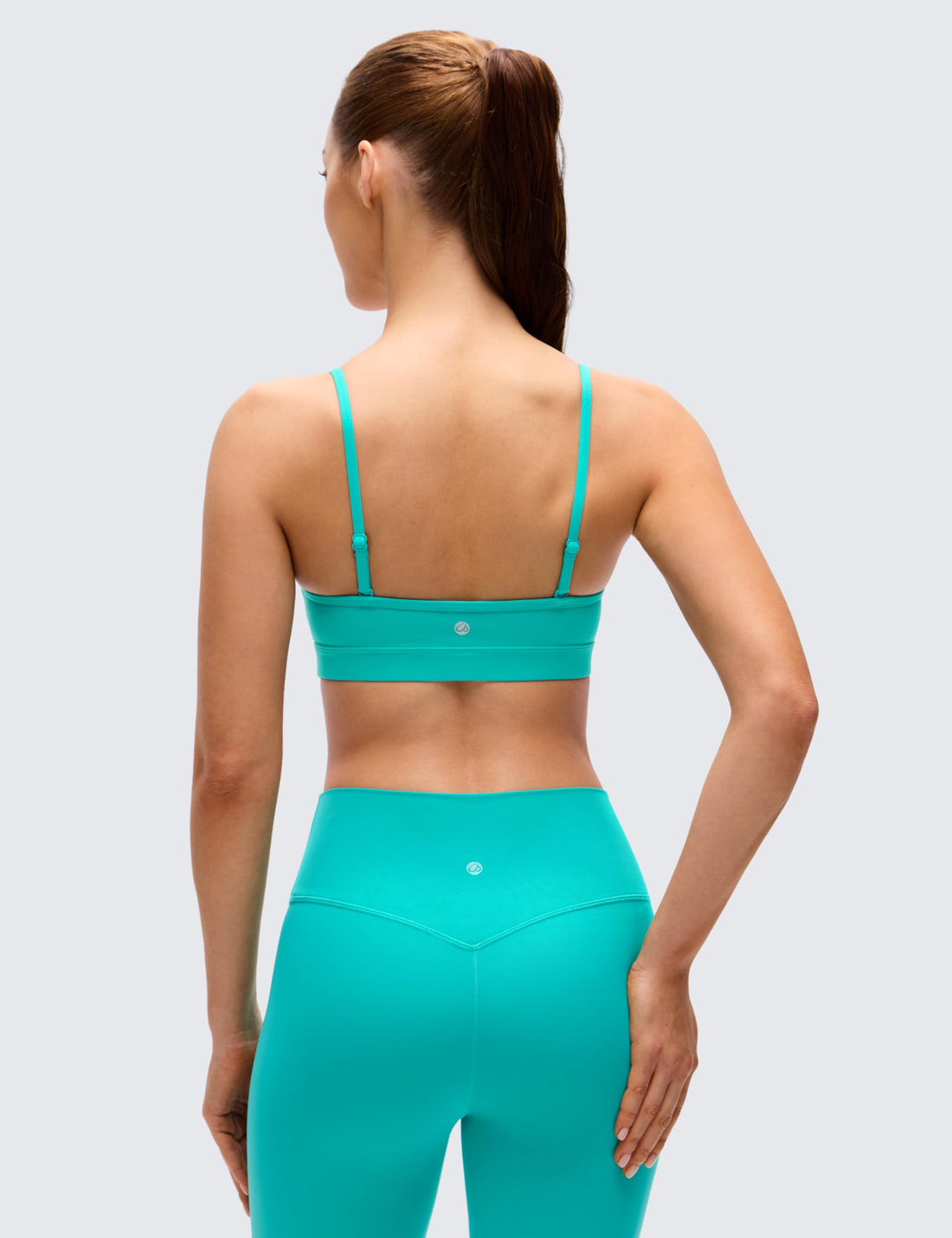 CRZ YOGA Butterluxe V Neck Sports Bras | Light Support, Removable Pads, Yoga, Extremely Soft, Square Back, Adjustable Spaghetti Straps, for Women