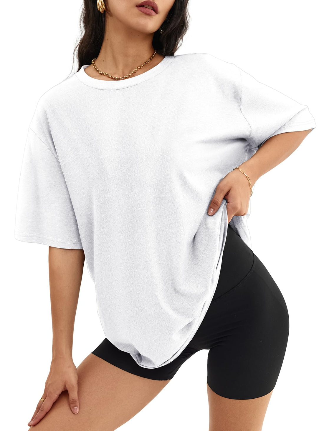 ATHMILE Womens Oversized T Shirts Casual Tee Workout Tops Gym Clothes Summer Loose Fit Short Sleeve Graphics Basic Y2K 2026