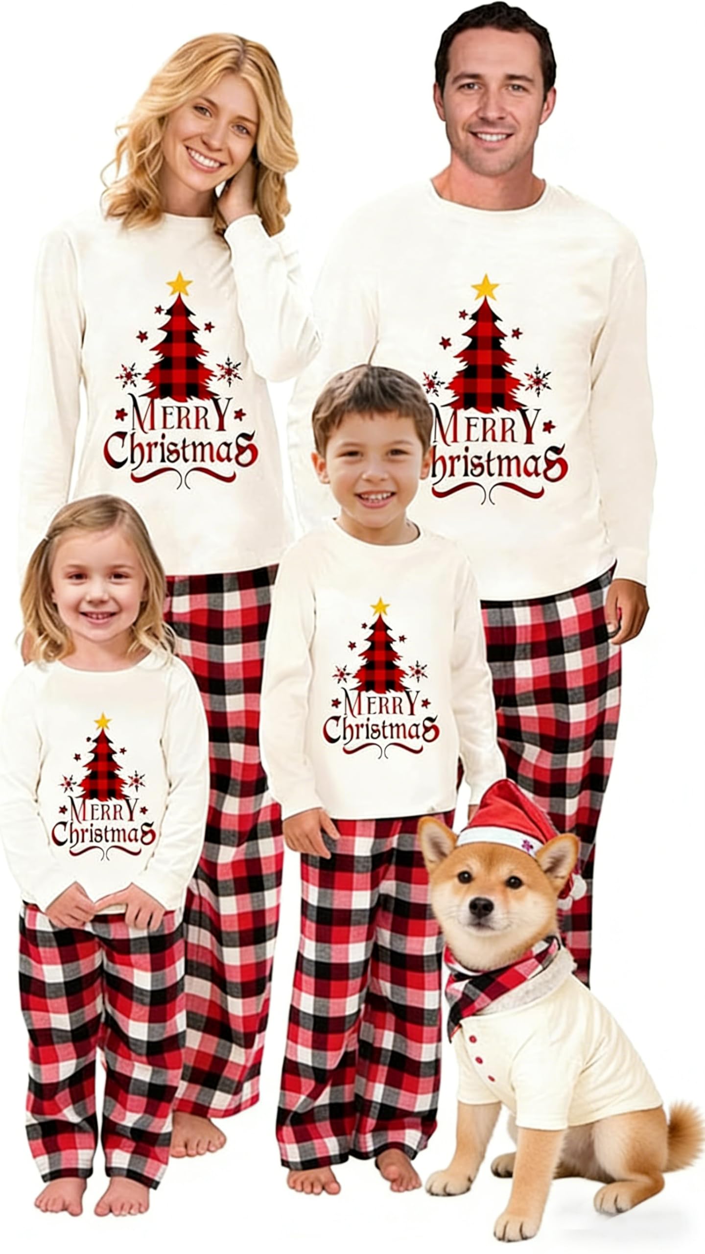 OAKFashion Christmas Pajamas for Family, Xmas Pajamas Family Christmas Pjs Matching Sets Holiday Nightwear Jammies