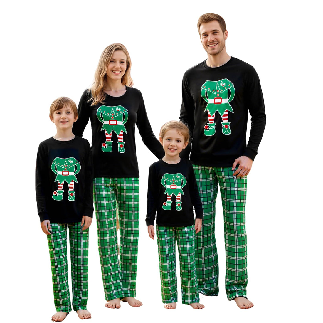 OAKFashion Christmas Family Pajamas Holiday Christma Pajama Family Matching Pjs Set Sleepwear Xmas Jammies