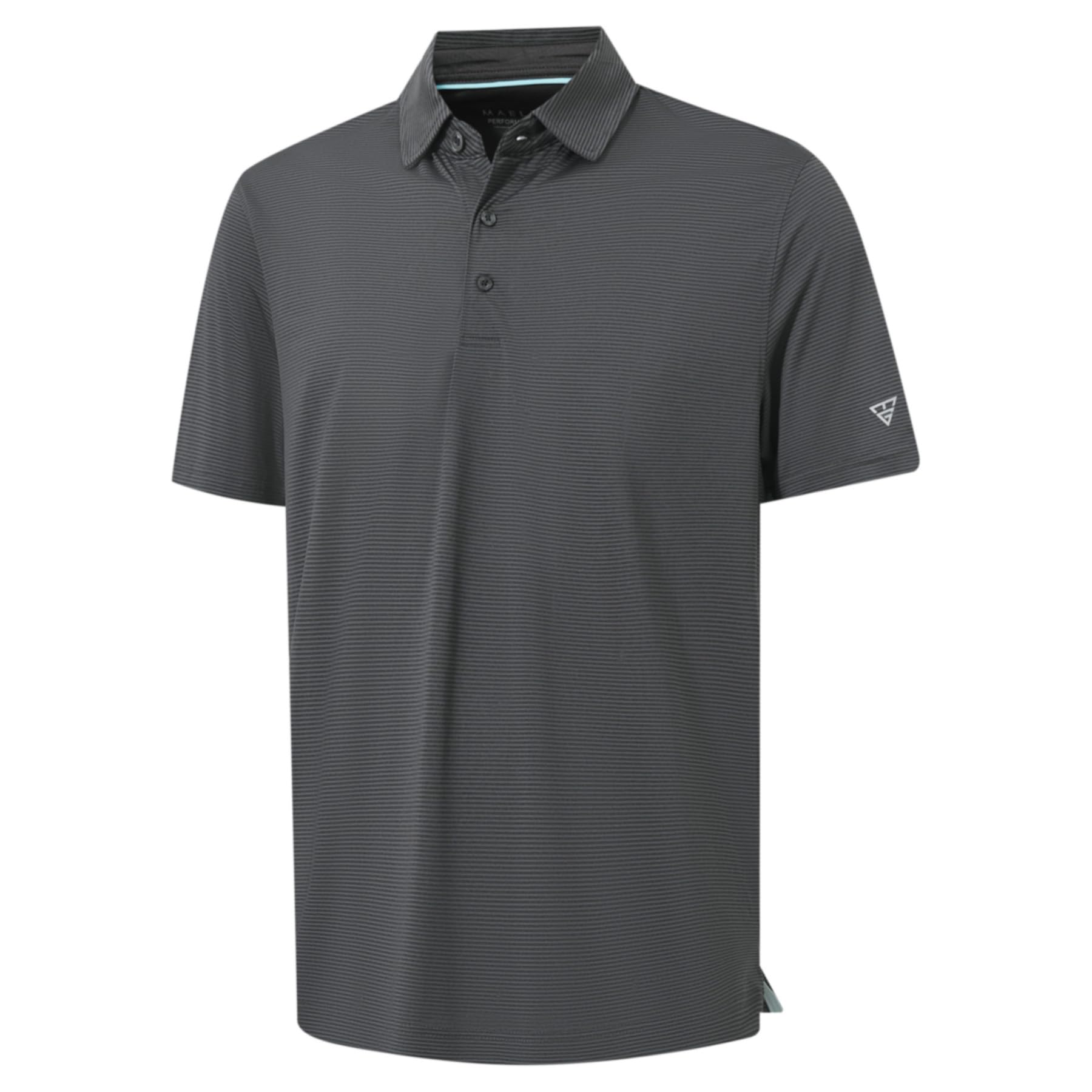 M MAELREG Men's Jacquard Stripe Golf Shirts Quick Dry Performance Short Sleeve Moisture Wicking Polo Shirt for Men